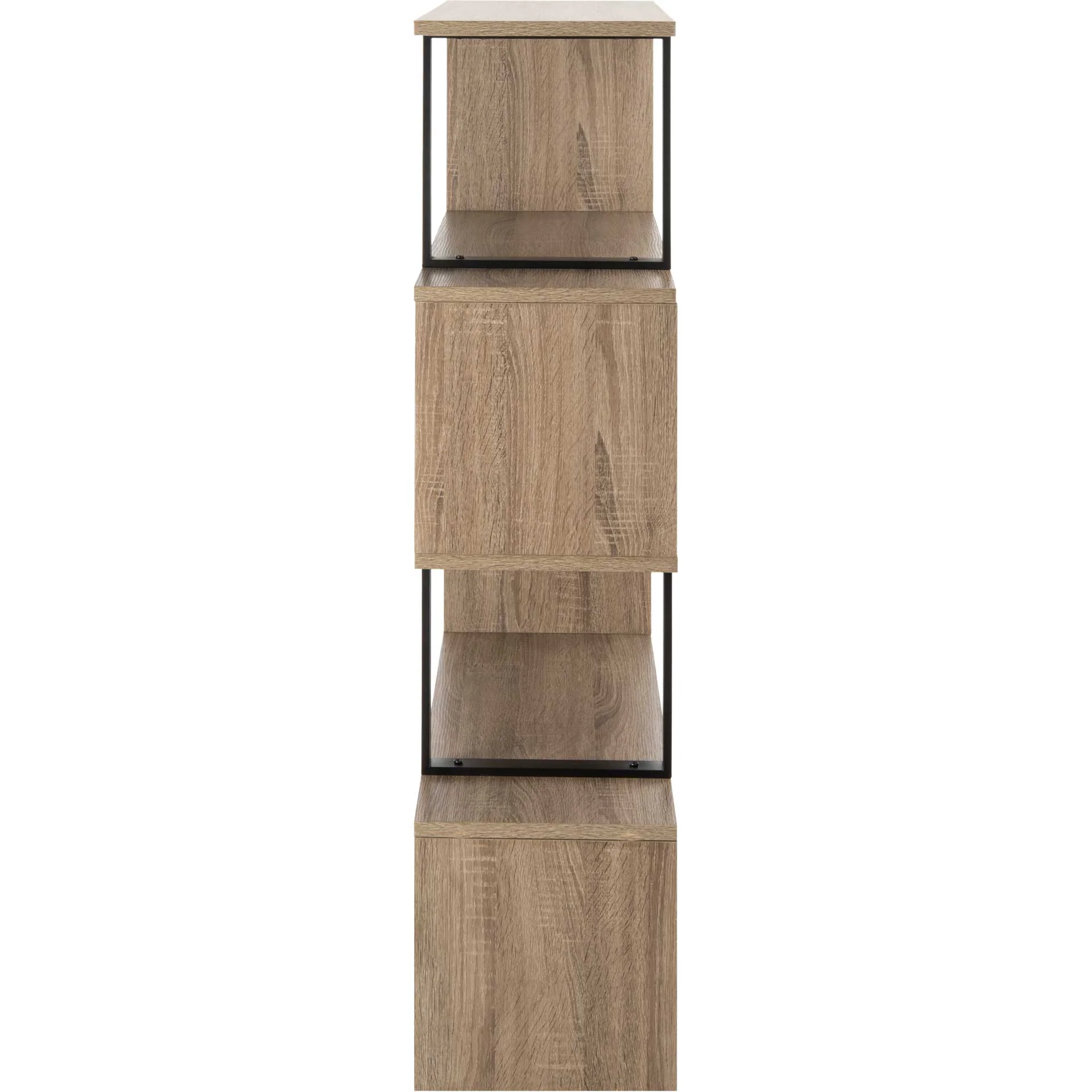 Lonny Retro Mid Century Wood Etagere Oak/Black - Image 3