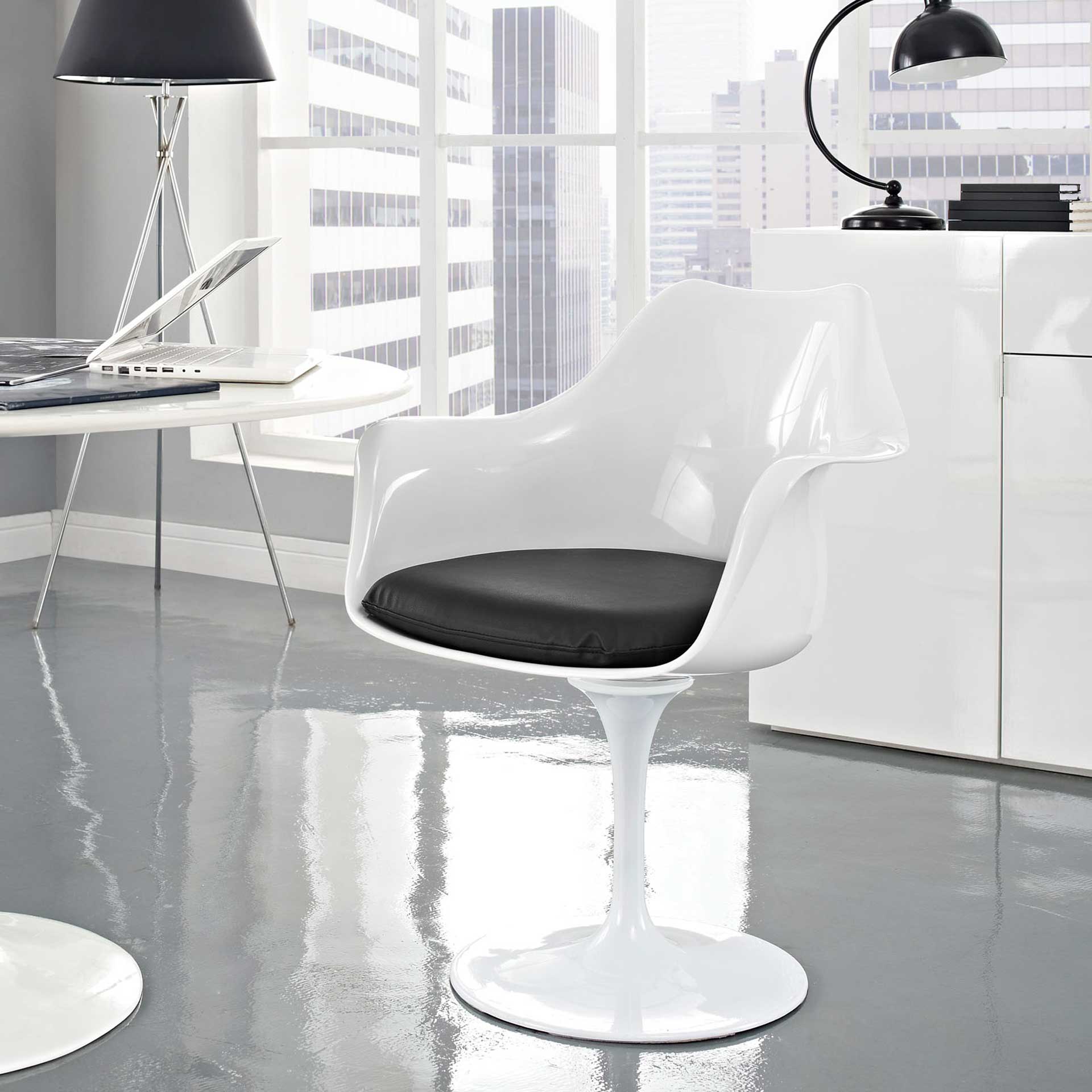 Lore Dining Vinyl Armchair Black - Image 4