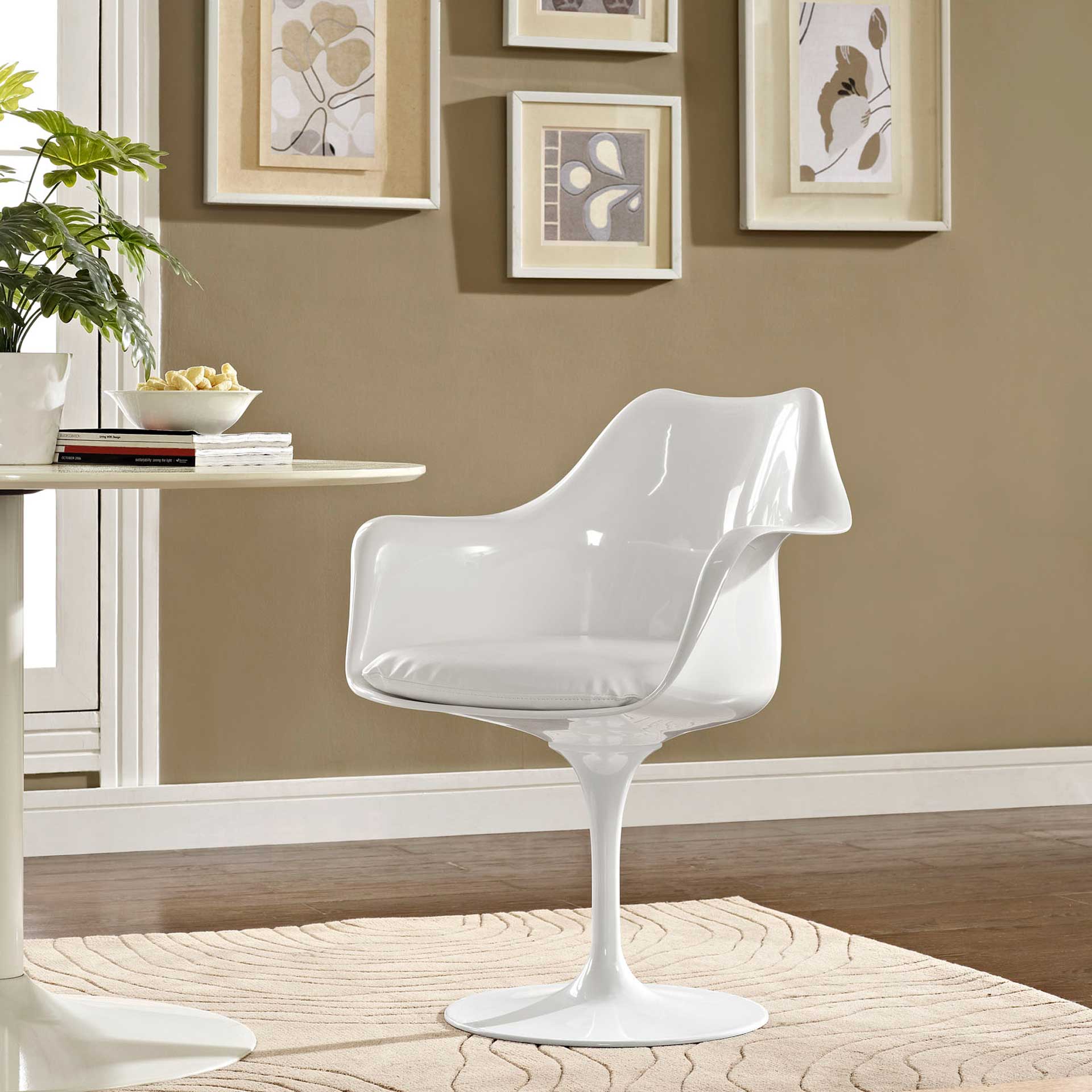 Lore Dining Vinyl Armchair White - Image 4