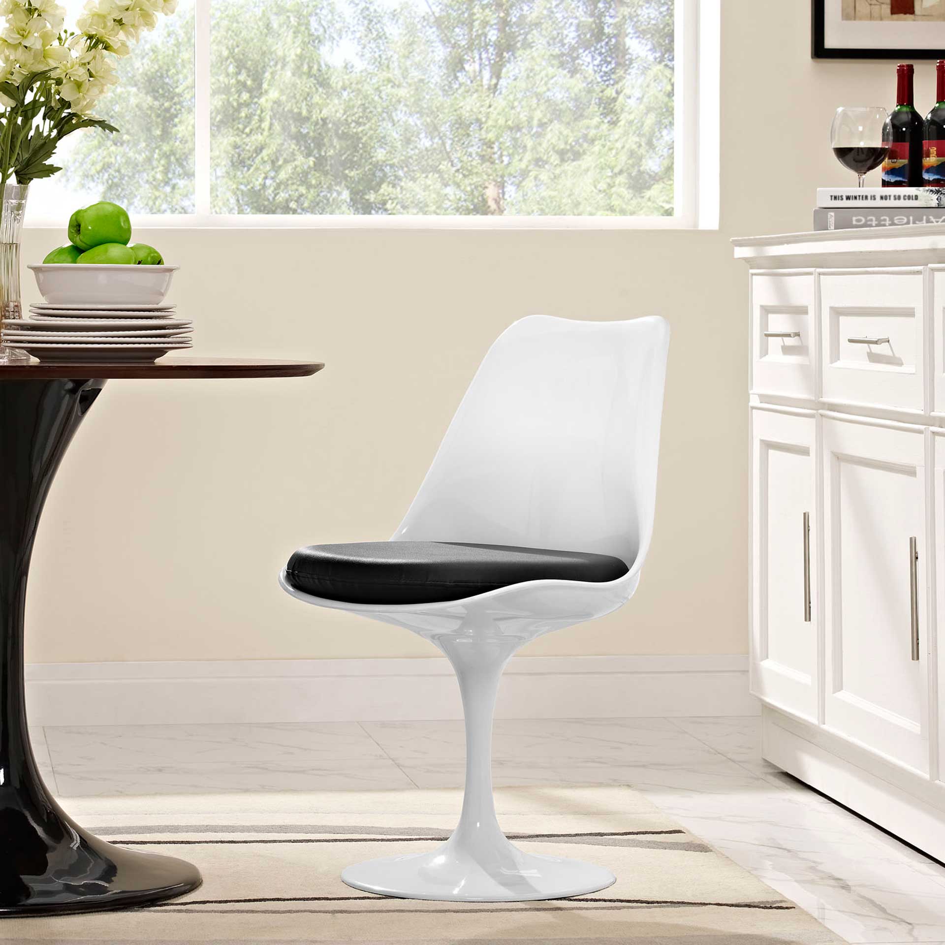 Lore Dining Vinyl Side Chair Black - Image 4