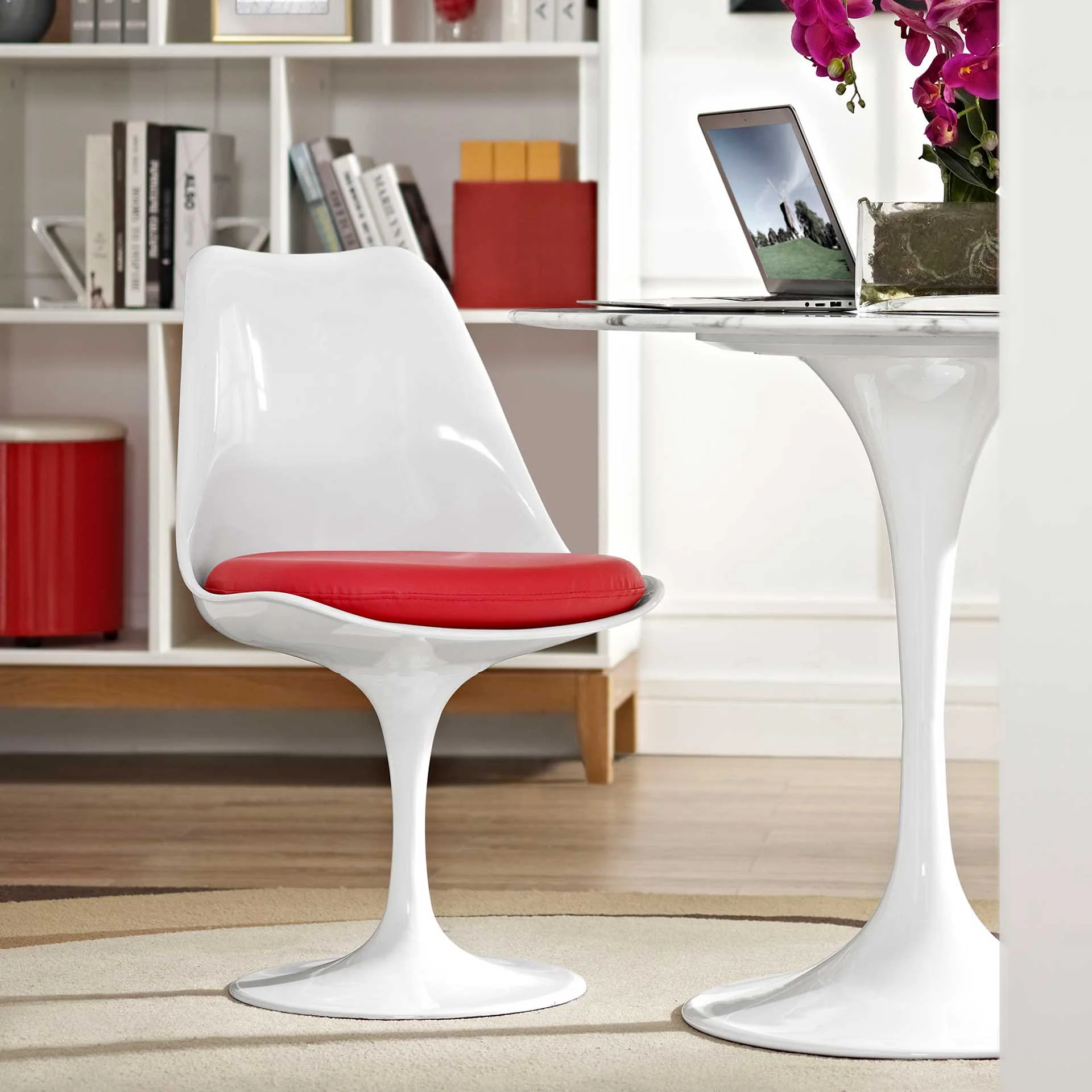 Lore Dining Vinyl Side Chair Red - Image 4