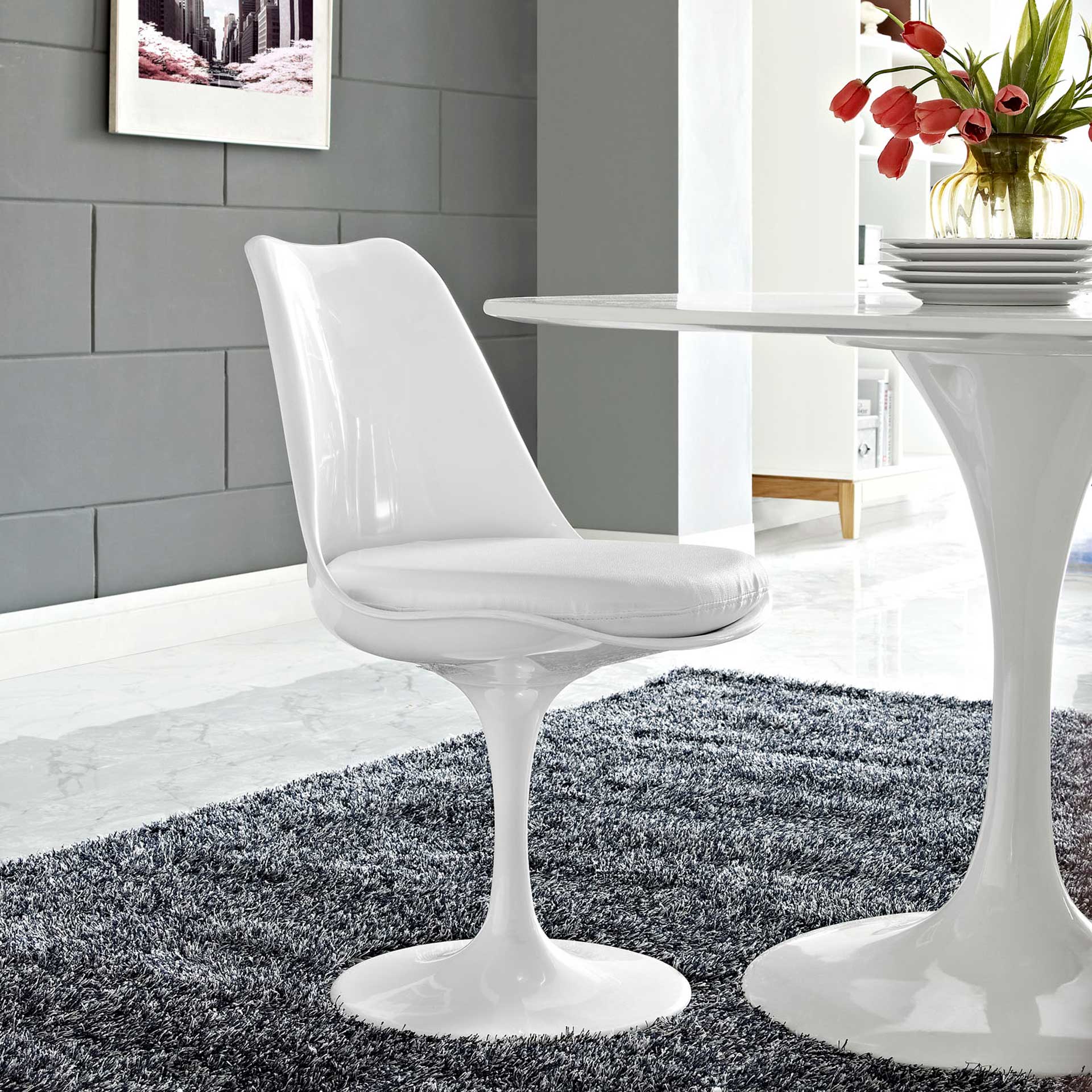 Lore Dining Vinyl Side Chair White - Image 4