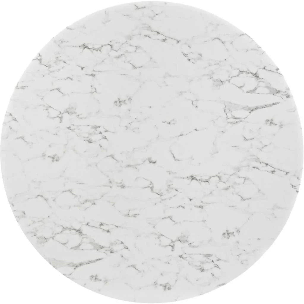 Lore Faux Marble Tripod Dining Table White - Image 3