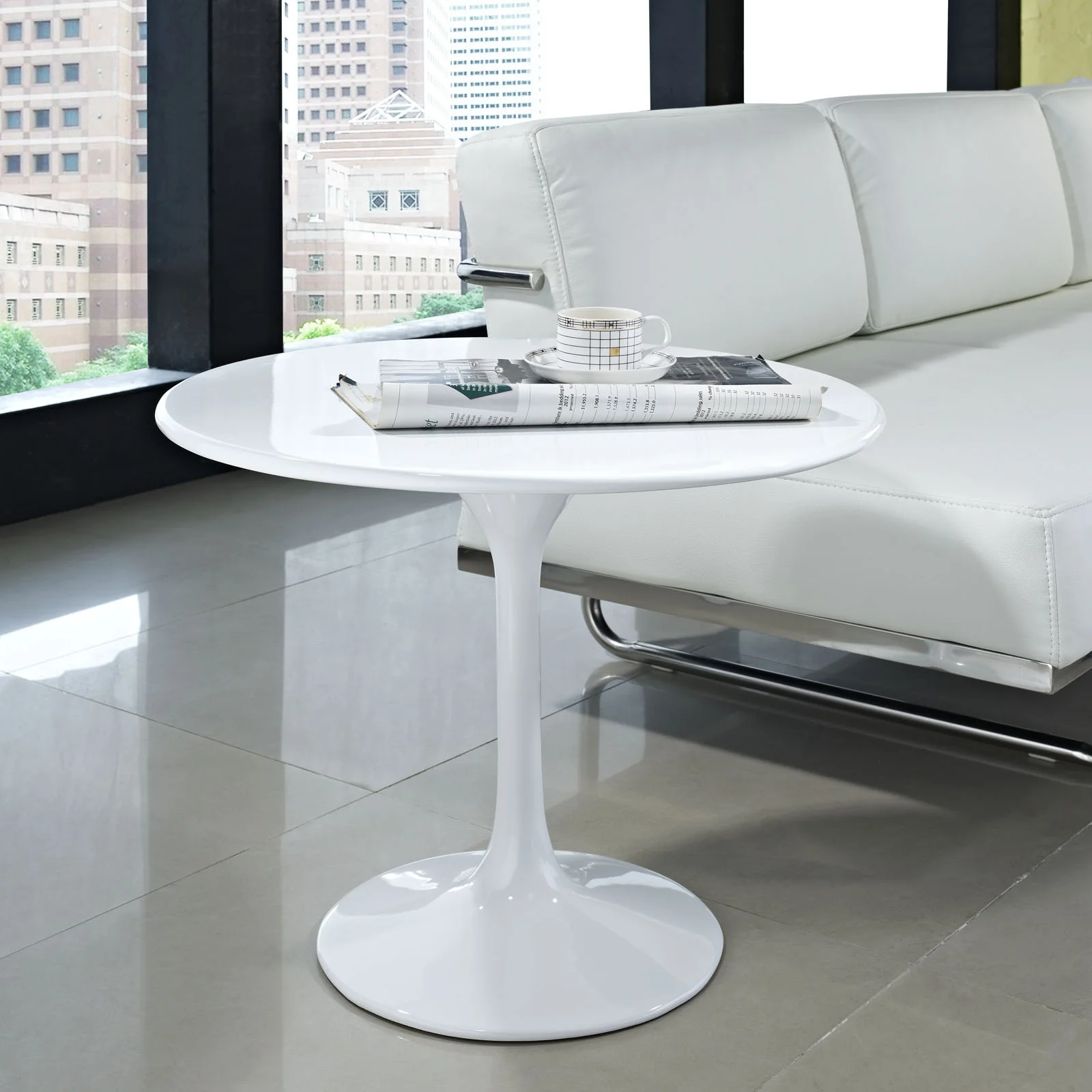Lore Fiberglass Side Table White - Image 4