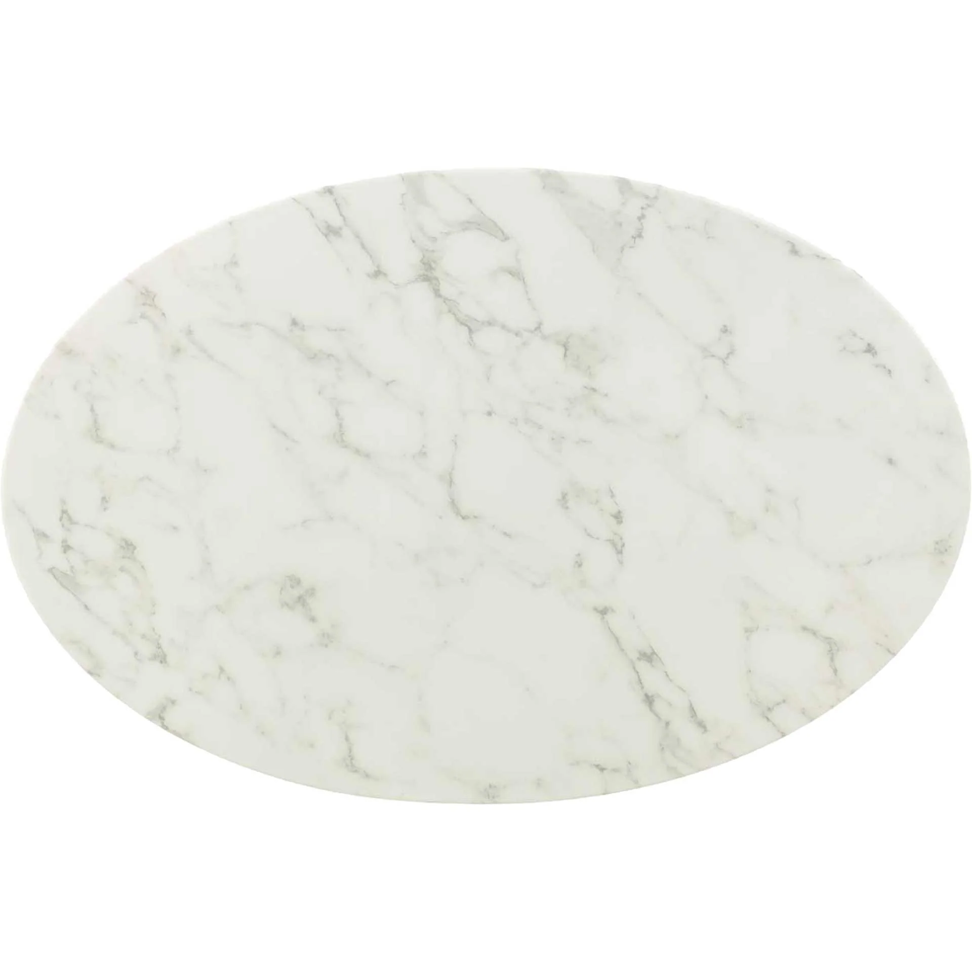 Lore Oval Coffee Table Gold/White Marble - Image 3