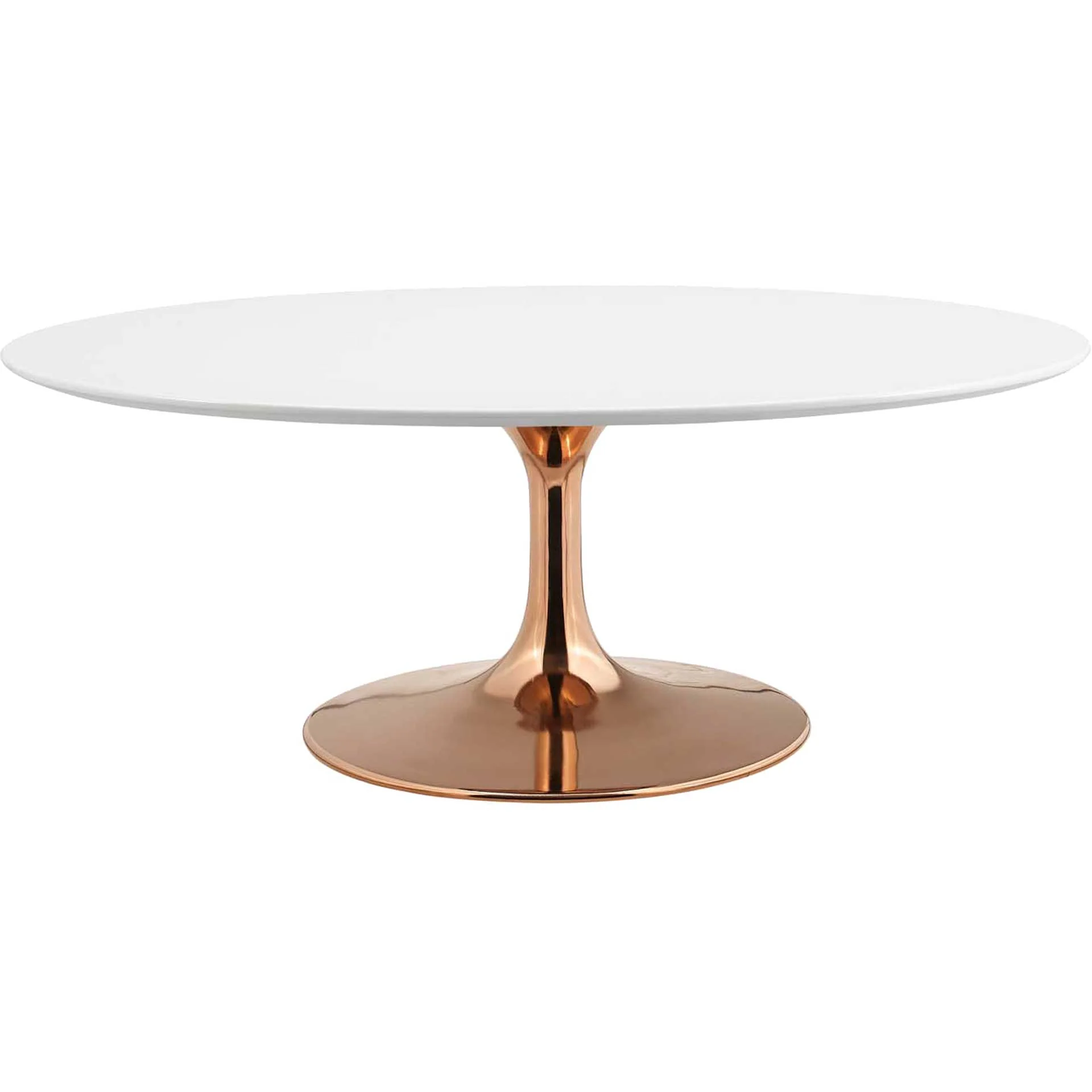 Lore Oval Coffee Table Rose/White - Image 2