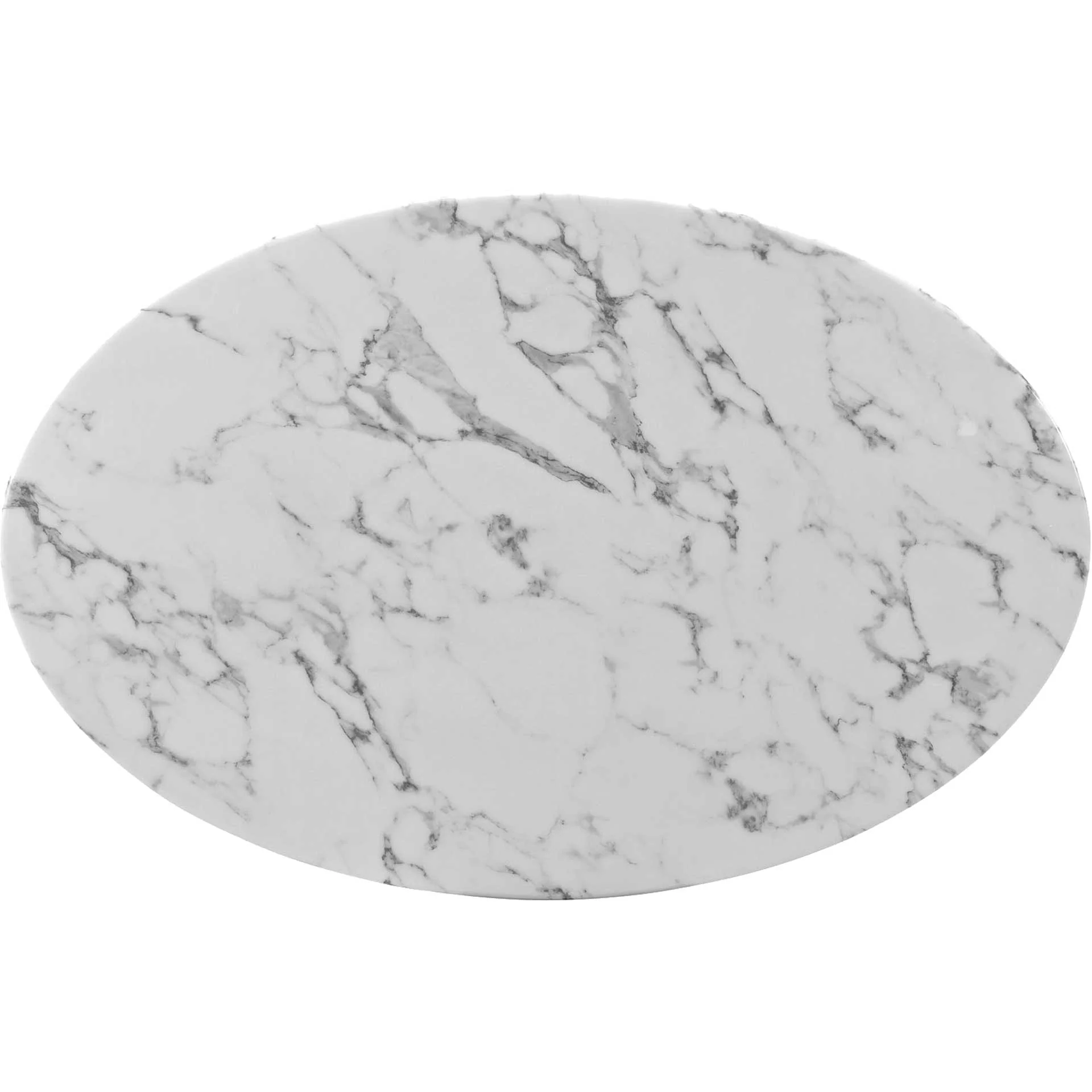 Lore Oval Coffee Table White Marble - Image 4