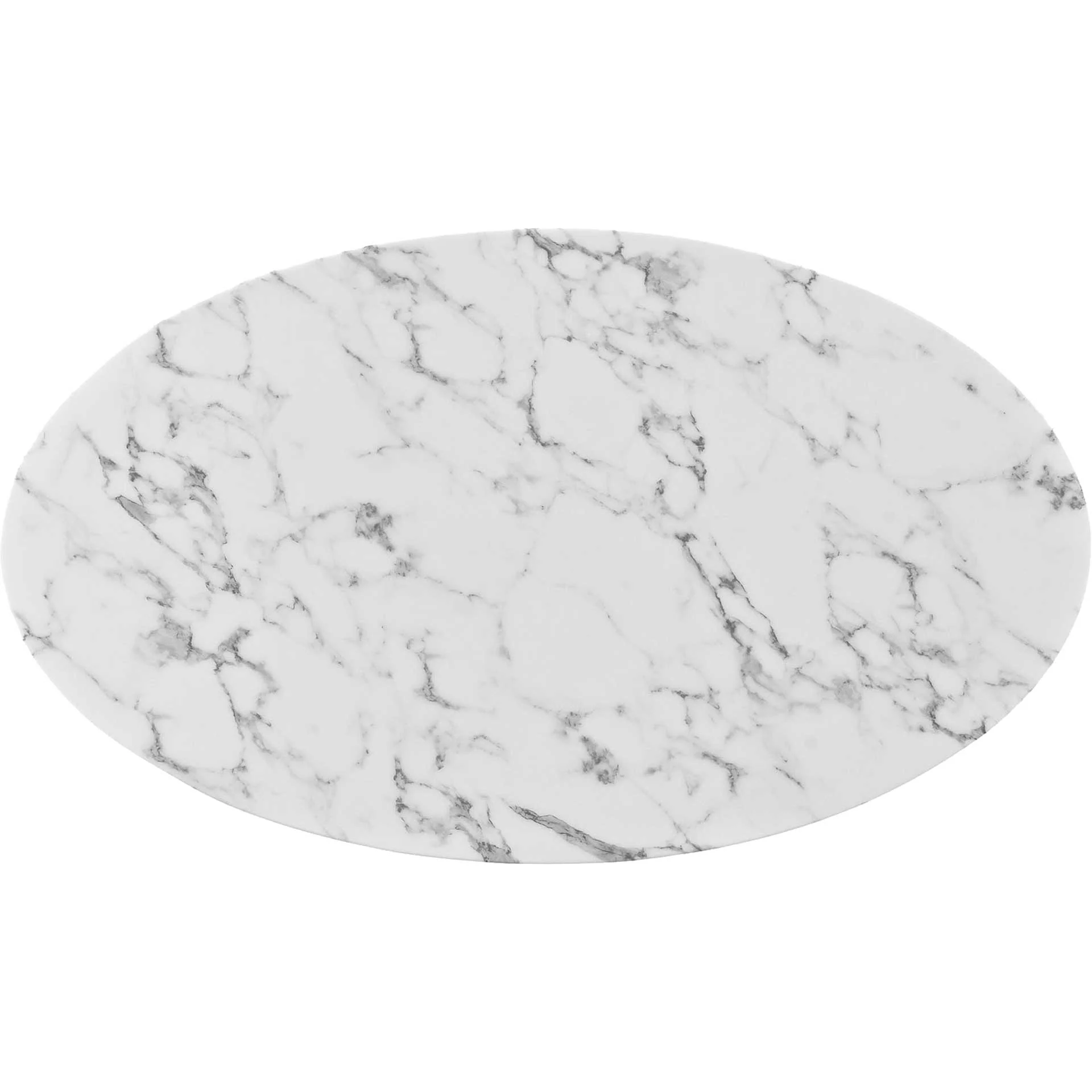 Lore Oval Coffee Table White Marble - Image 8
