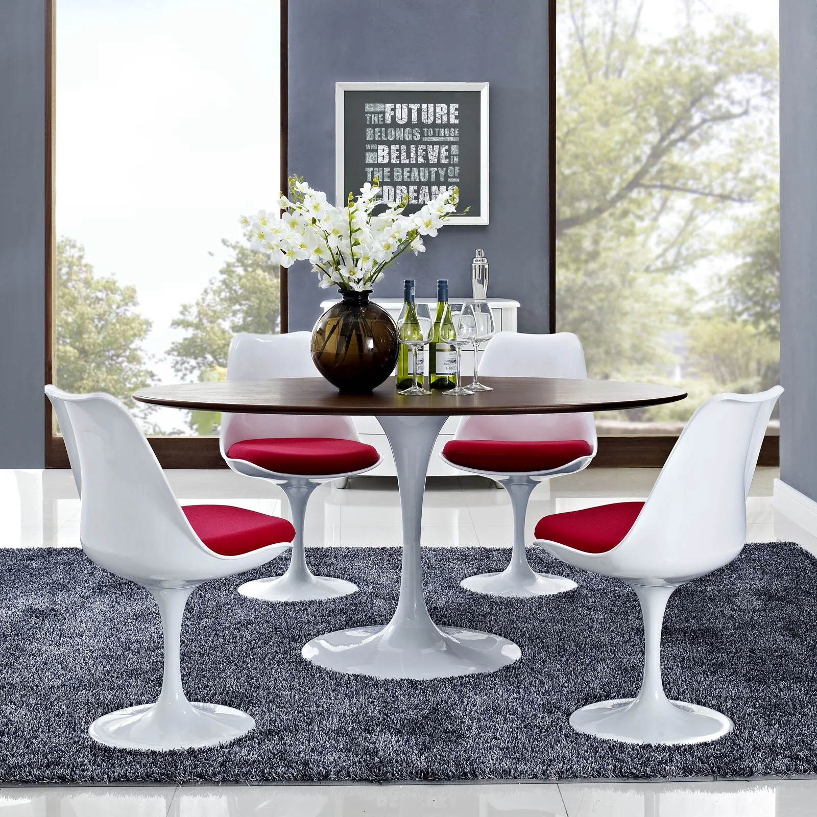 Lore Oval Dining Table Walnut - Image 5