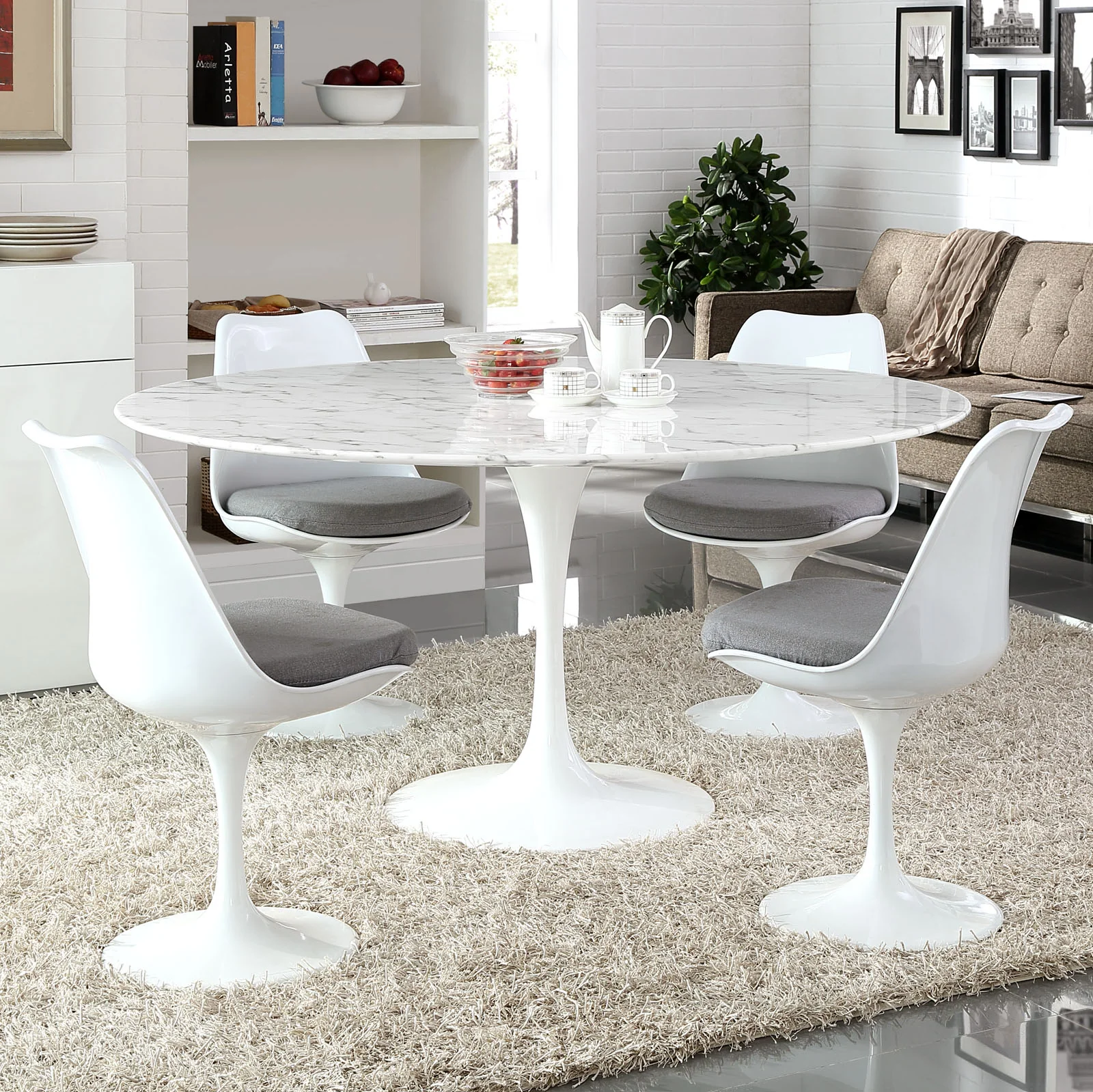 Lore Round Dining Table Faux Marble - Image 4