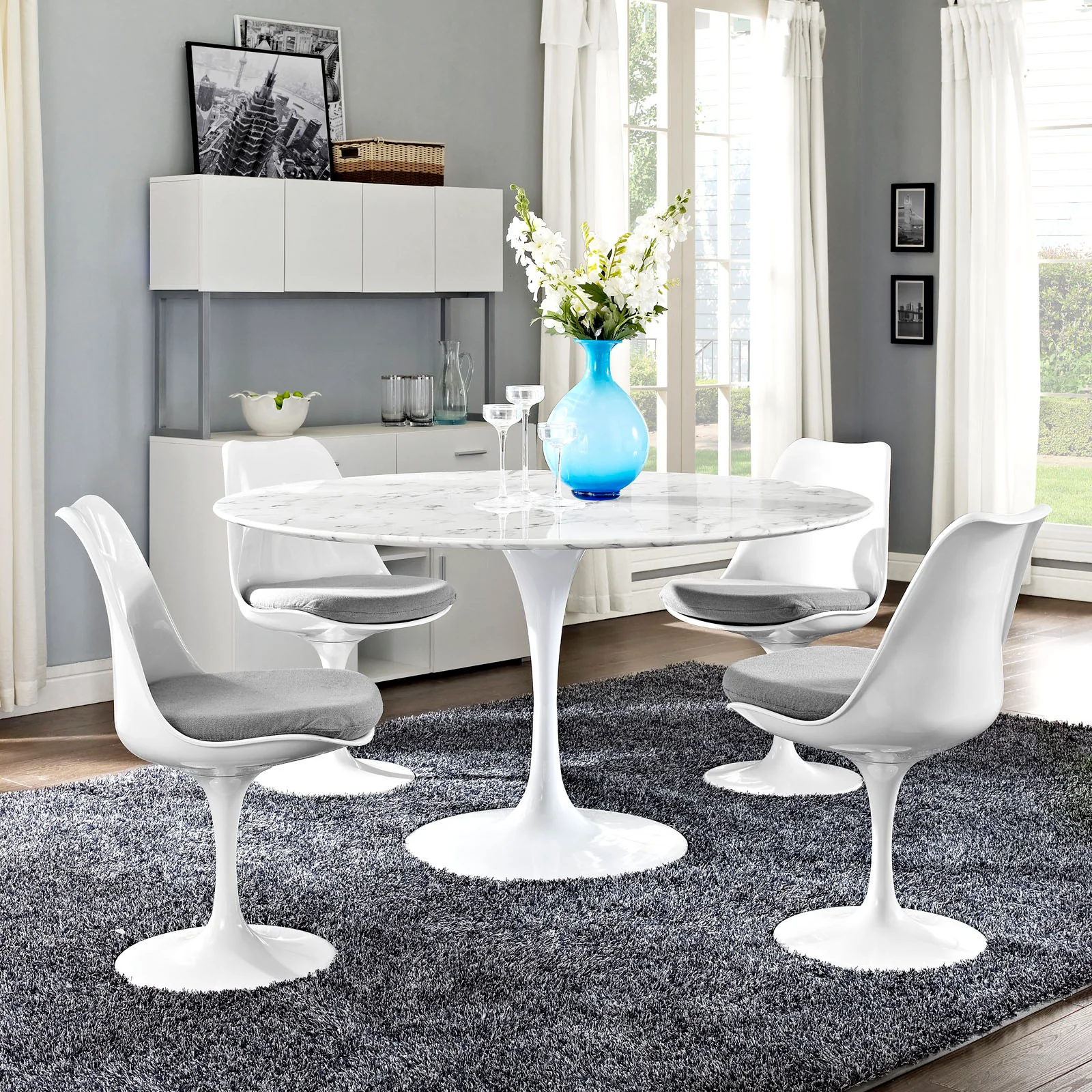 Lore Round Dining Table Faux Marble - Image 6