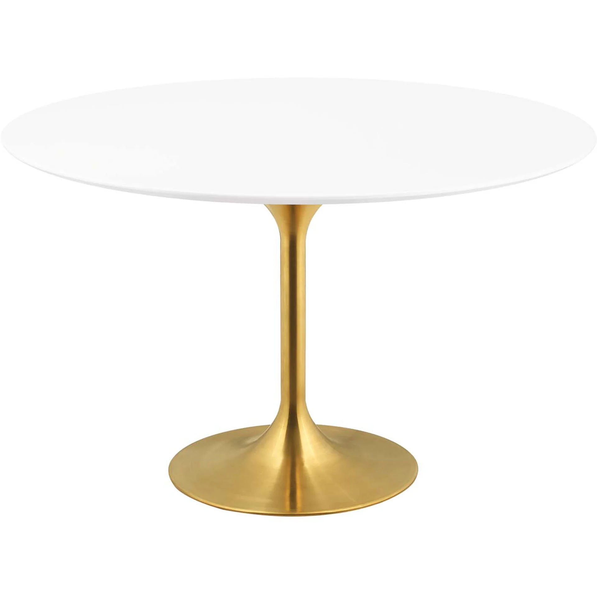 Lore Round Dining Table Gold/White - Image 4