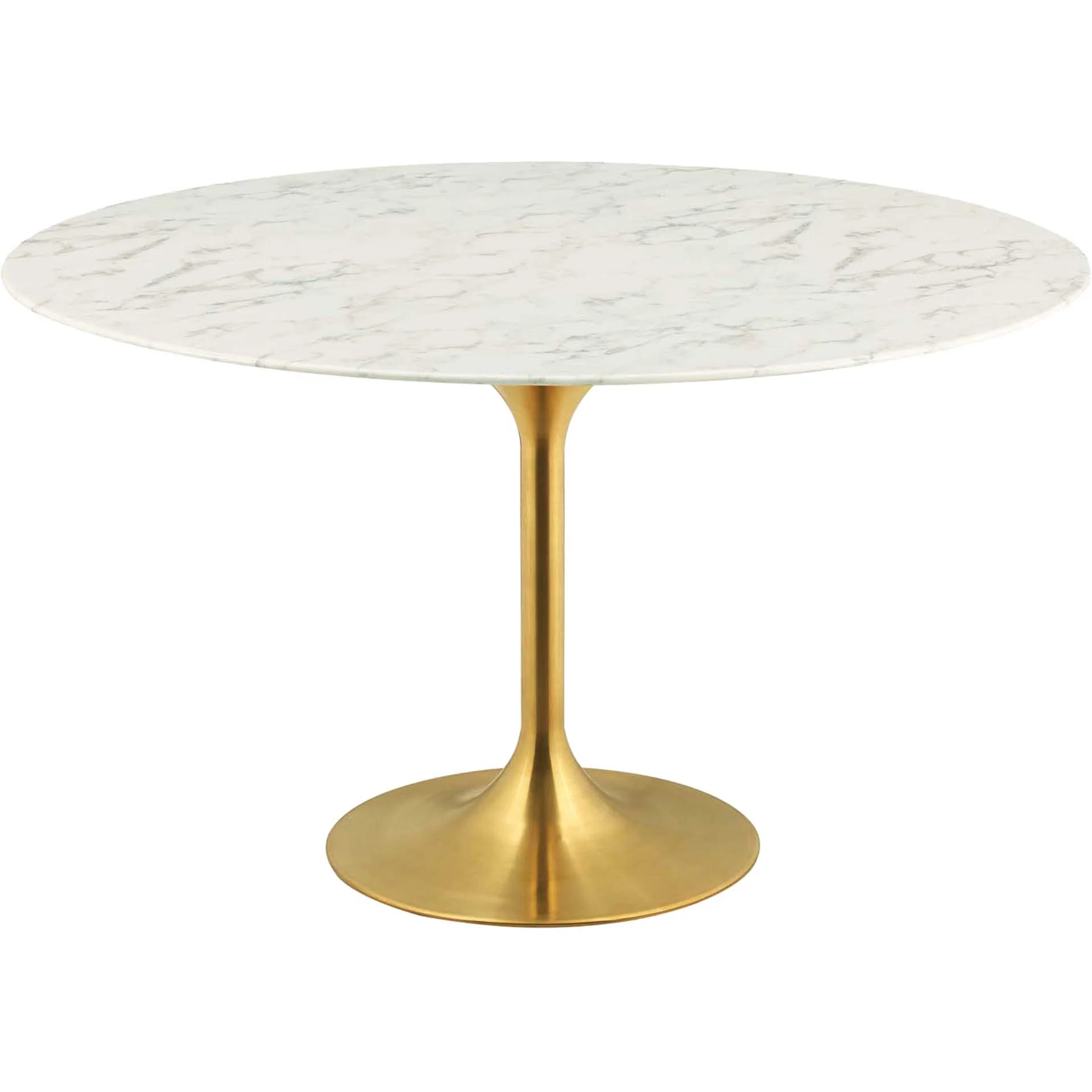 Lore Round Dining Table Gold/White Marble - Image 5