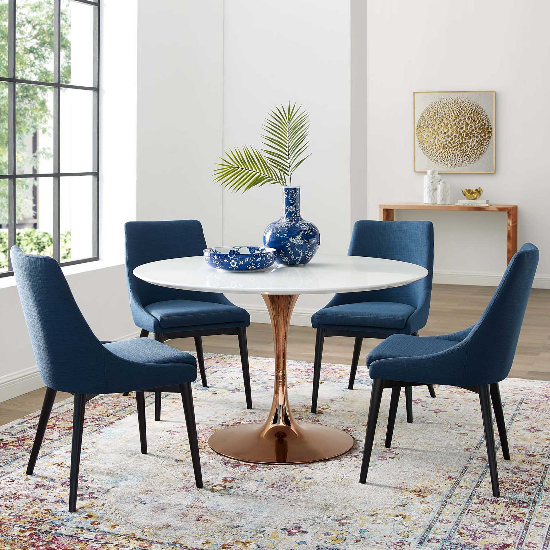 Lore Round Dining Table Rose/White - Image 10