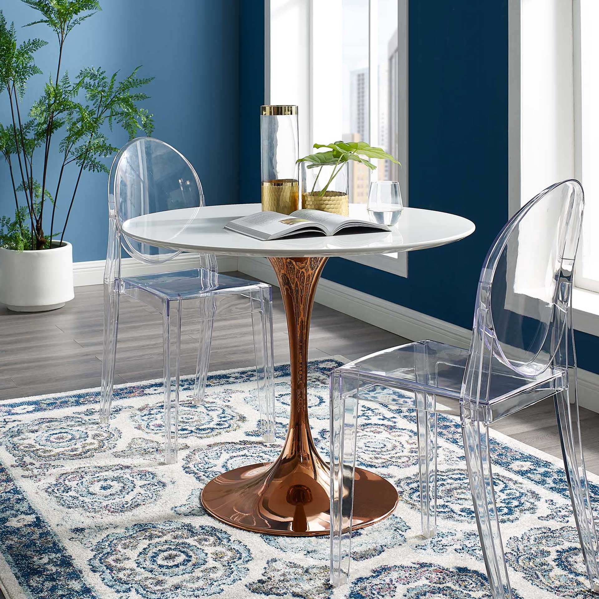 Lore Round Dining Table Rose/White - Image 12