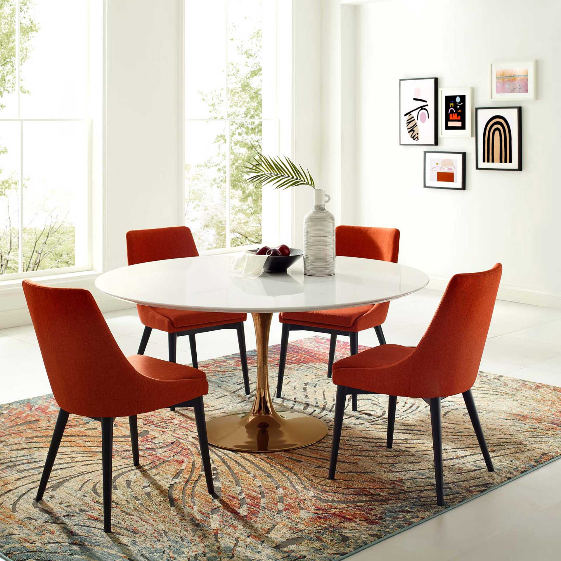 Lore Round Dining Table Rose/White - Image 8
