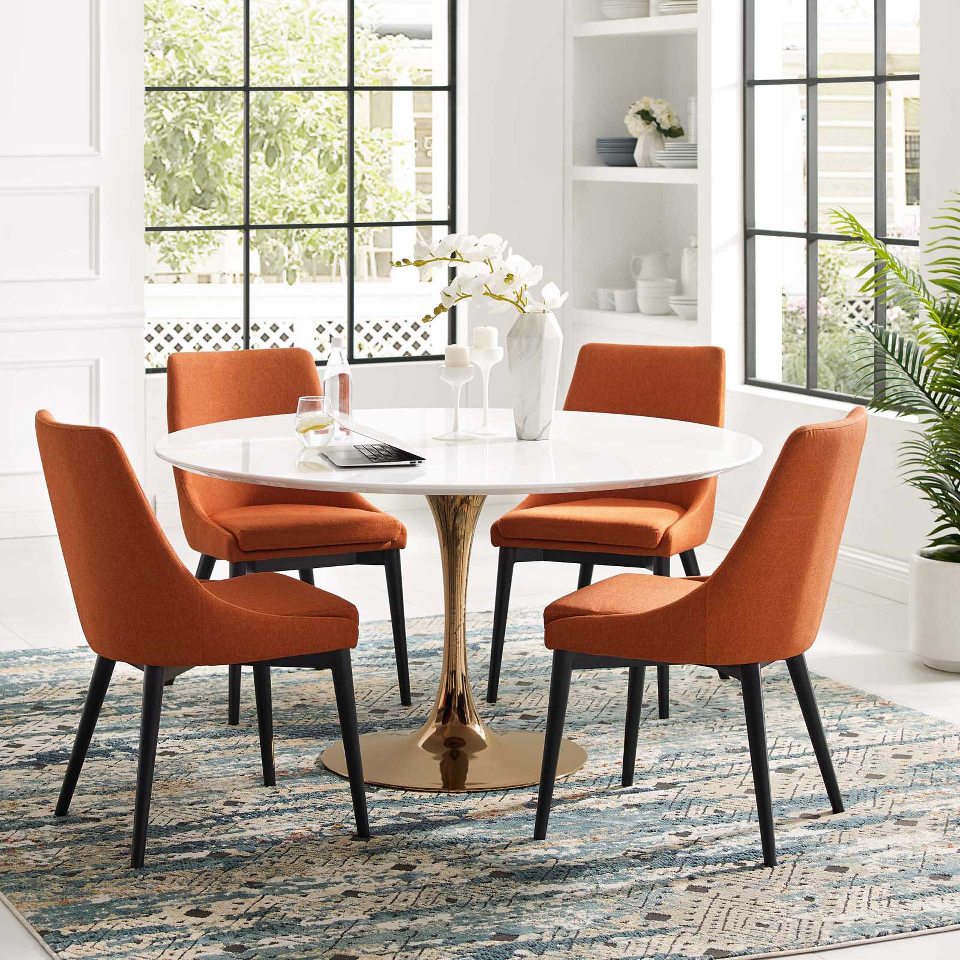 Lore Round Dining Table Rose/White - Image 9