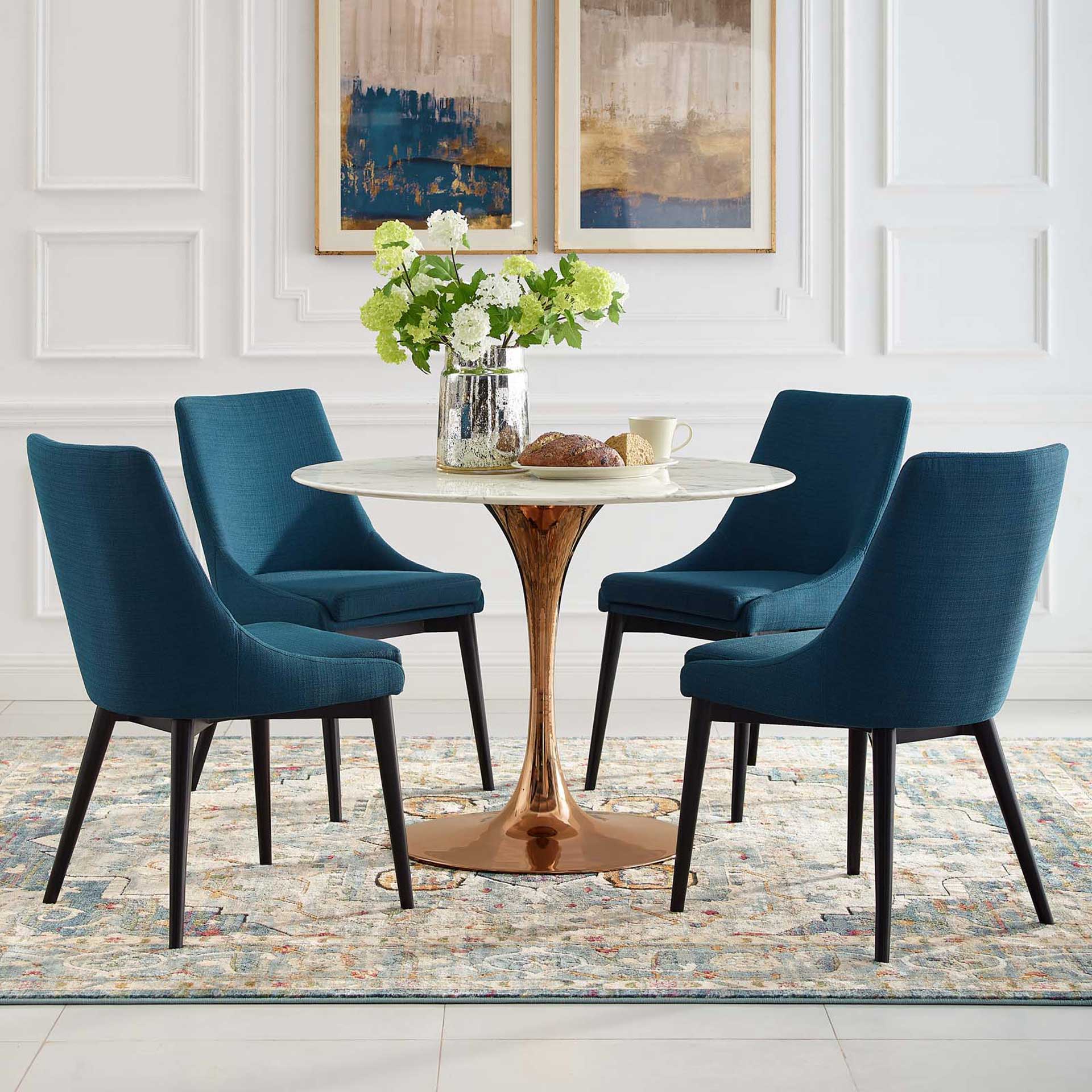 Lore Round Dining Table Rose/White Marble - Image 10