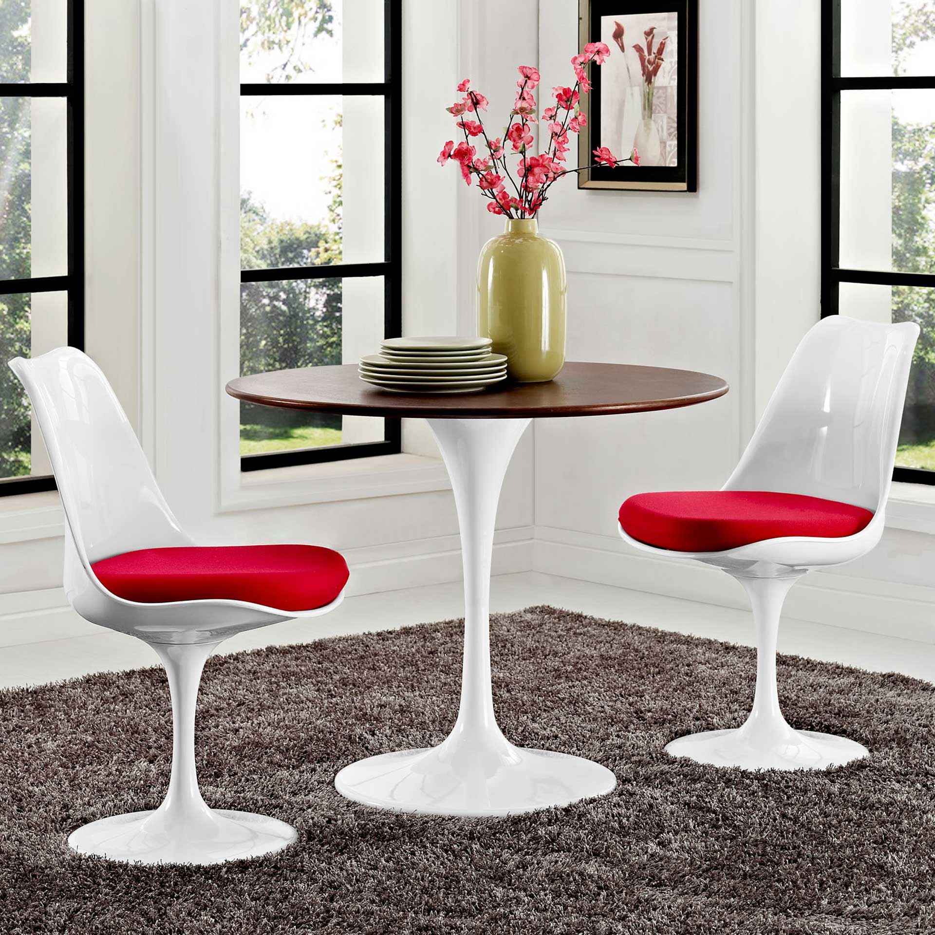 Lore Round Dining Table Walnut - Image 6
