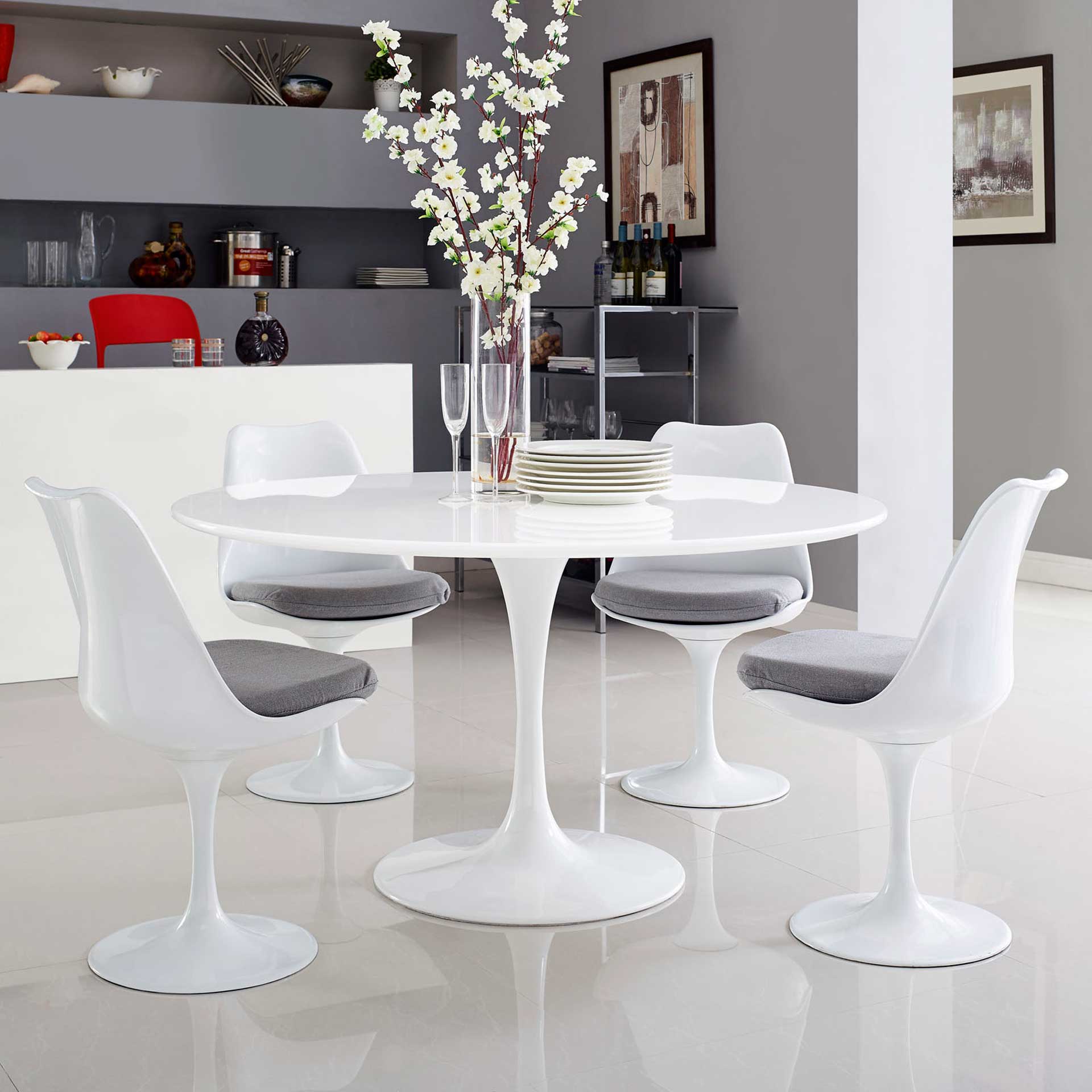 Lore Round Dining Table White - Image 6