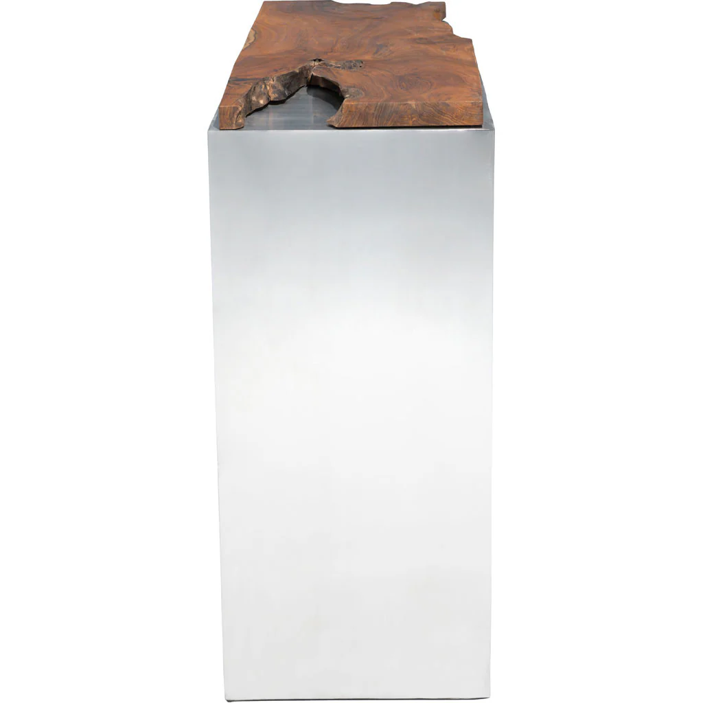Loren Console Table Natural & Stainless Steel - Image 3