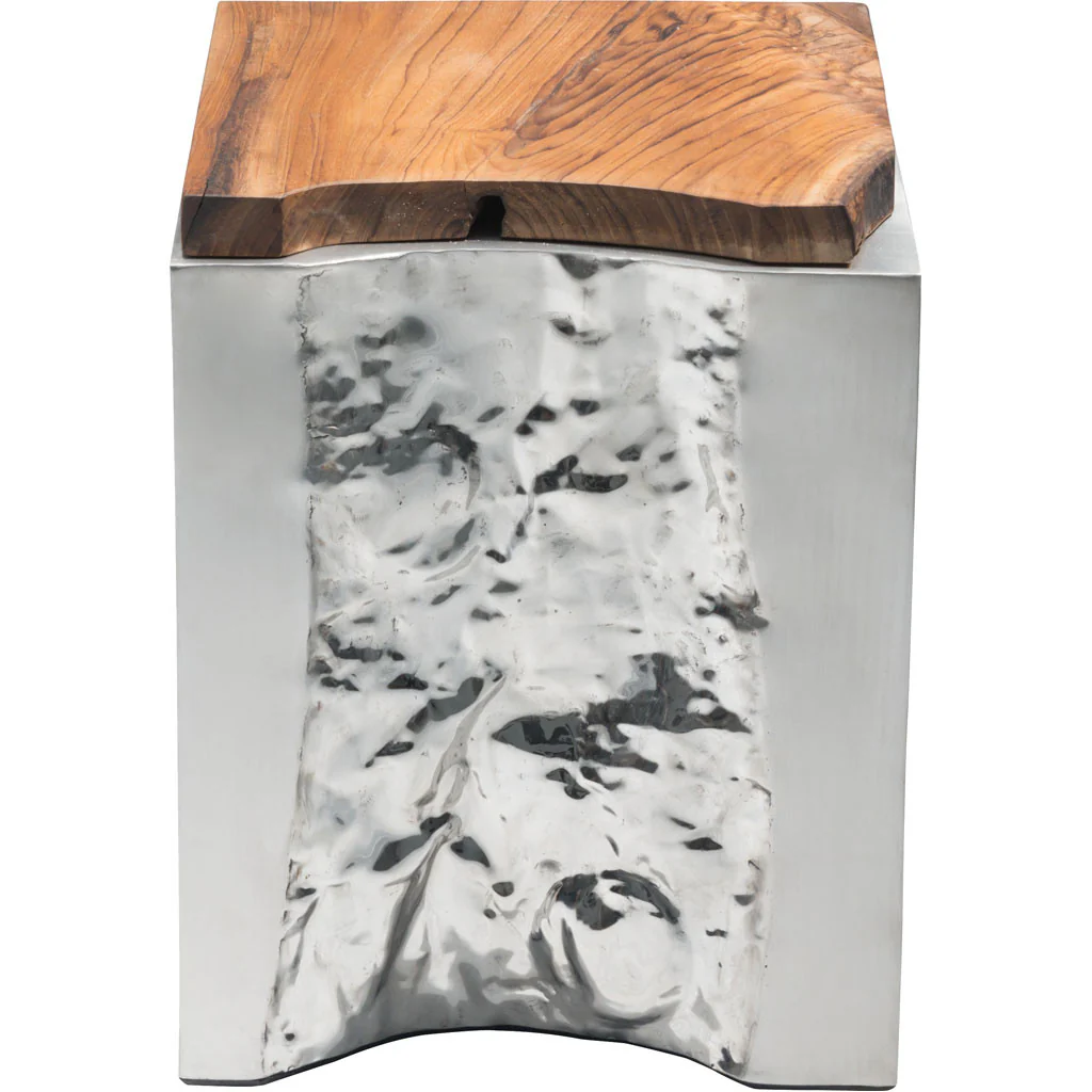 Loren Side Table Natural & Stainless Steel - Image 2
