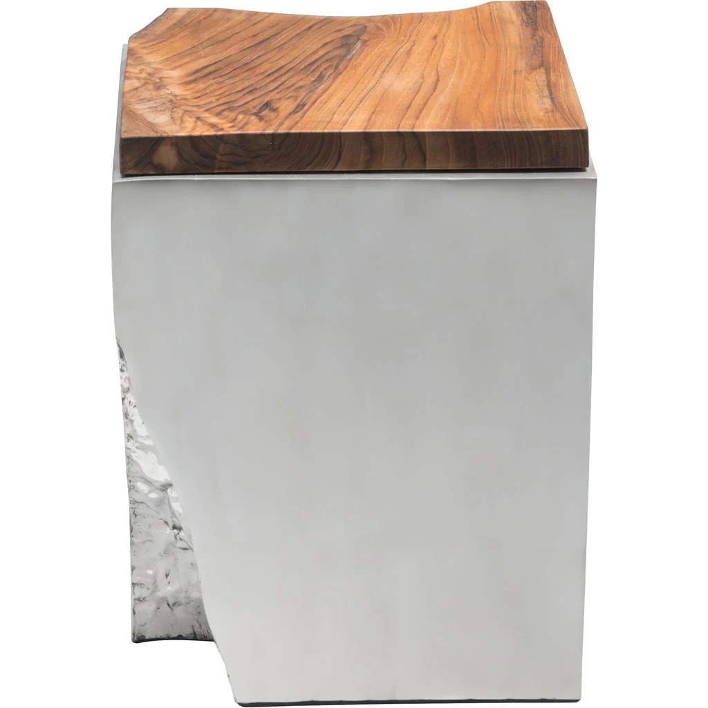 Loren Side Table Natural & Stainless Steel - Image 4