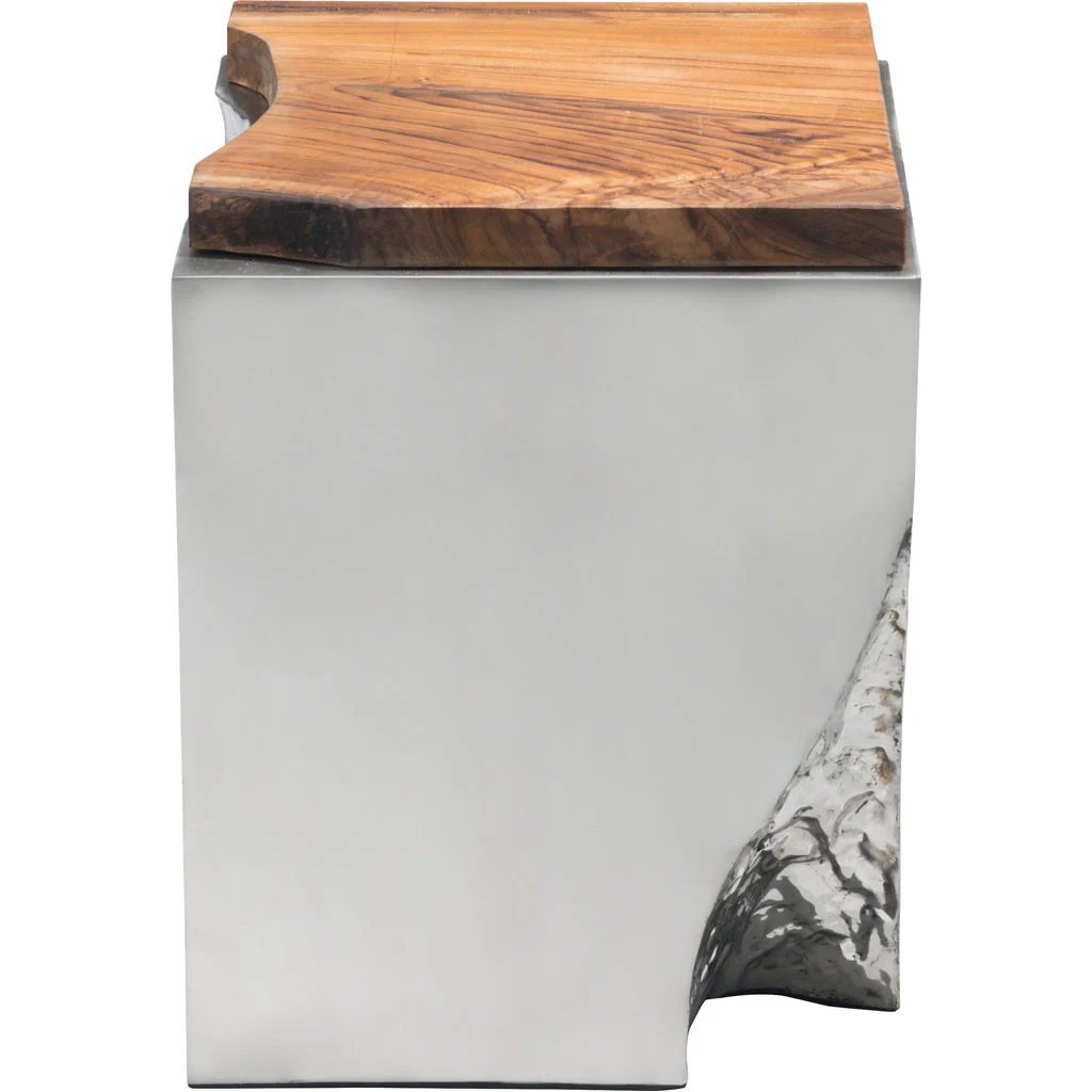 Loren Side Table Natural & Stainless Steel - Image 5