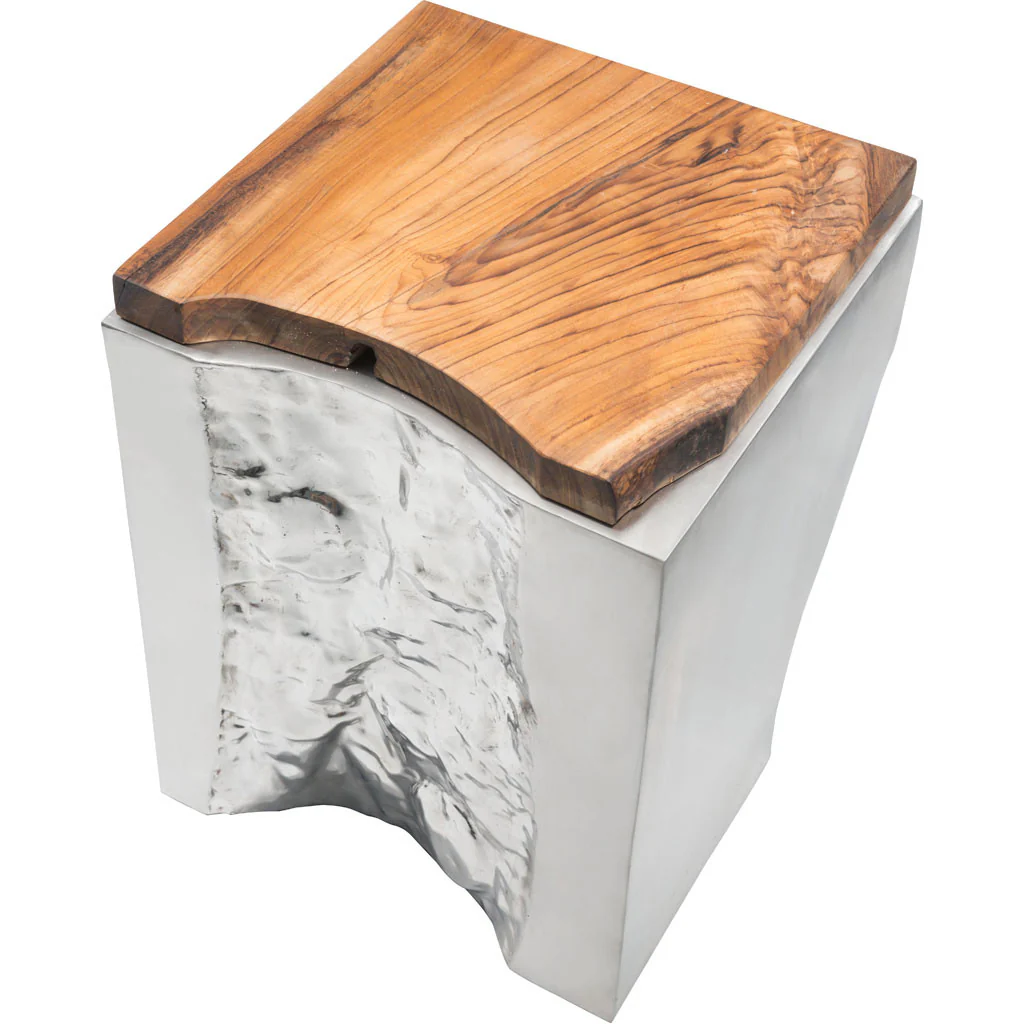 Loren Side Table Natural & Stainless Steel - Image 6