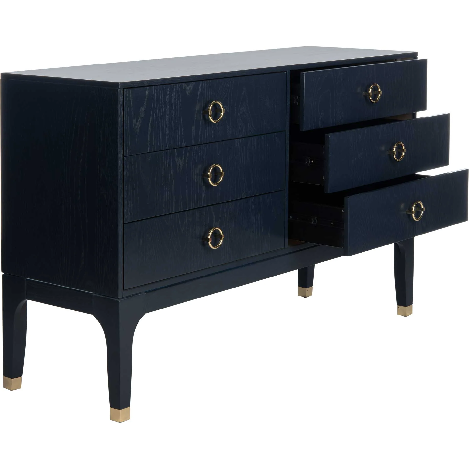 Lorenzo 6 Drawer Contemporary Dresser Navy - Image 2