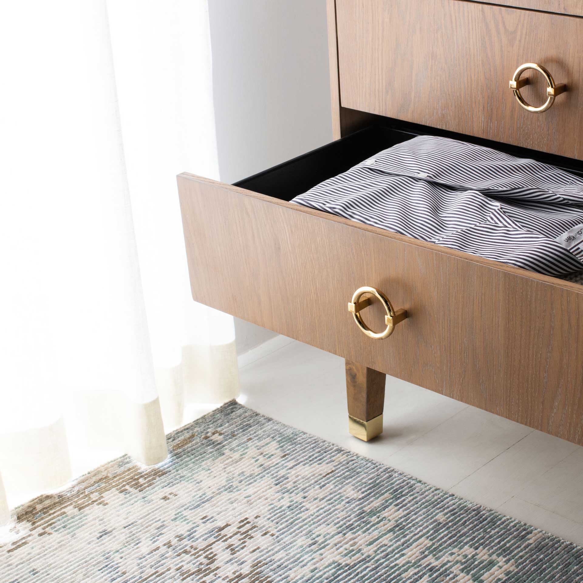 Lorenzo 6 Drawer Contemporary Dresser Rustic Oak - Image 8