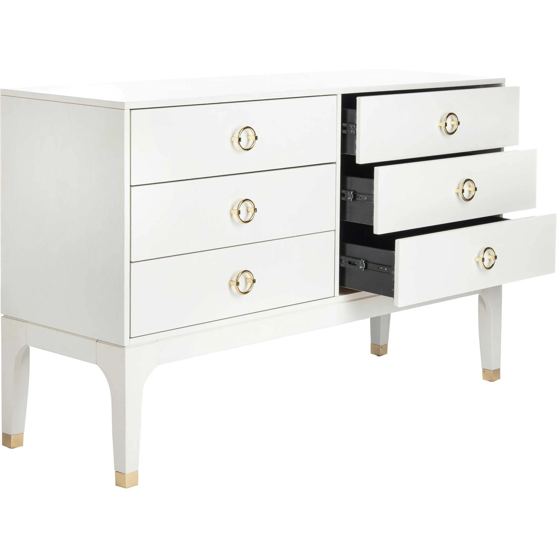 Lorenzo 6 Drawer Contemporary Dresser White - Image 2