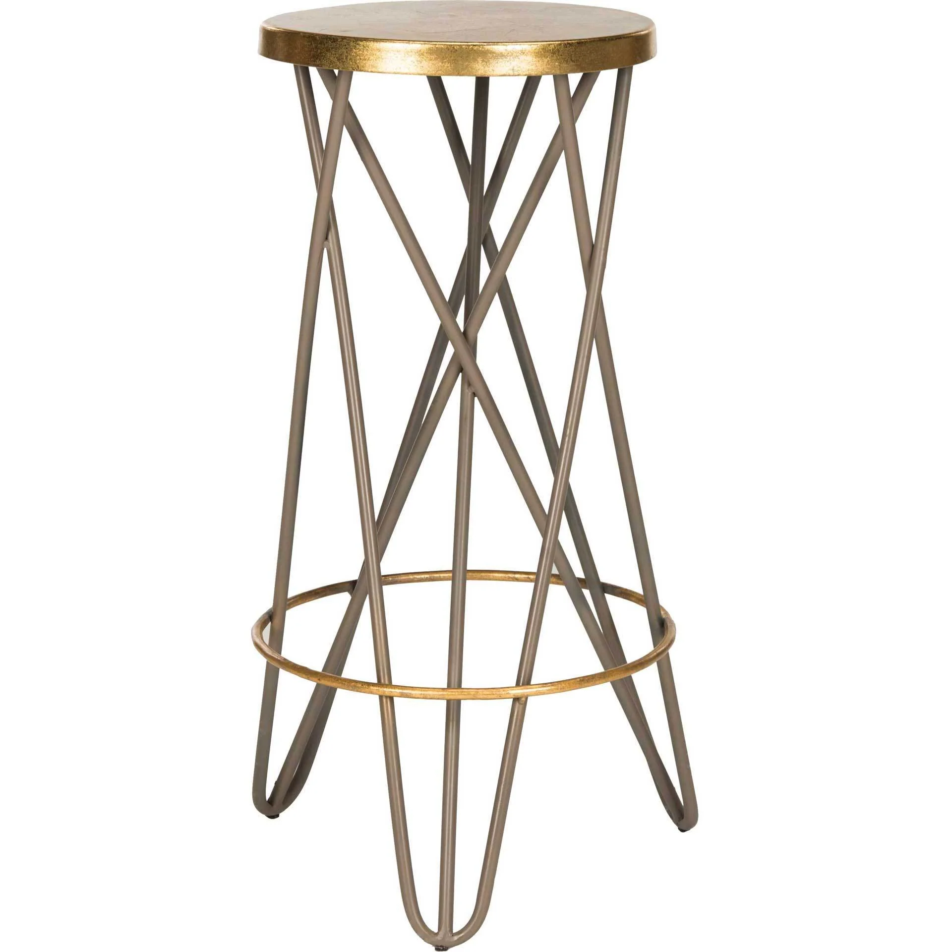 Lorenzo Gold Leaf Bar Stool Beige - Image 2
