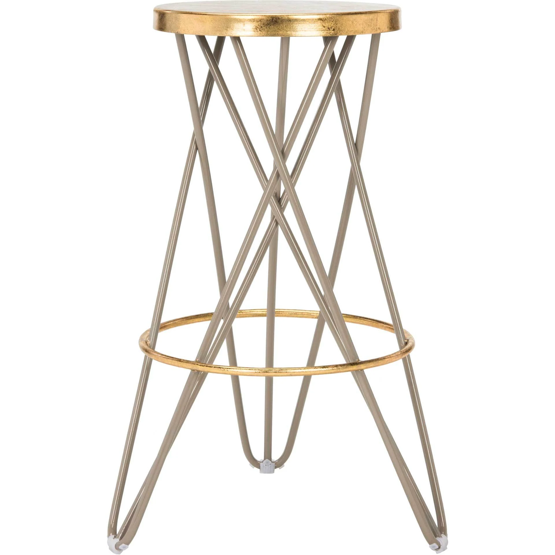 Lorenzo Gold Leaf Bar Stool Beige - Image 3