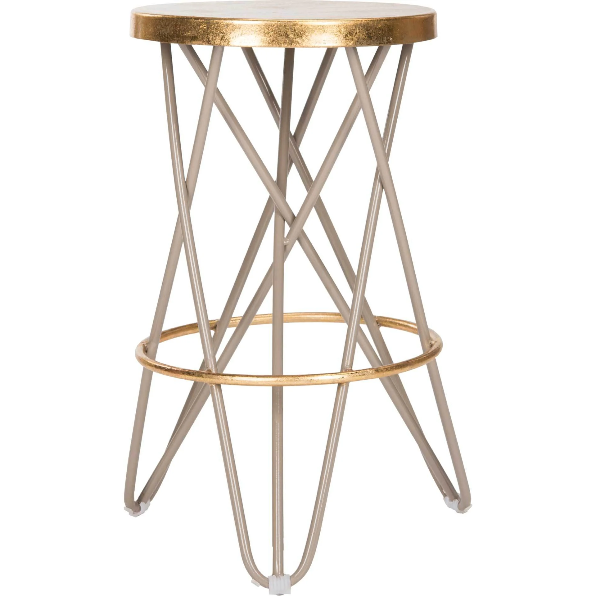 Lorenzo Gold Leaf Bar Stool Beige - Image 6