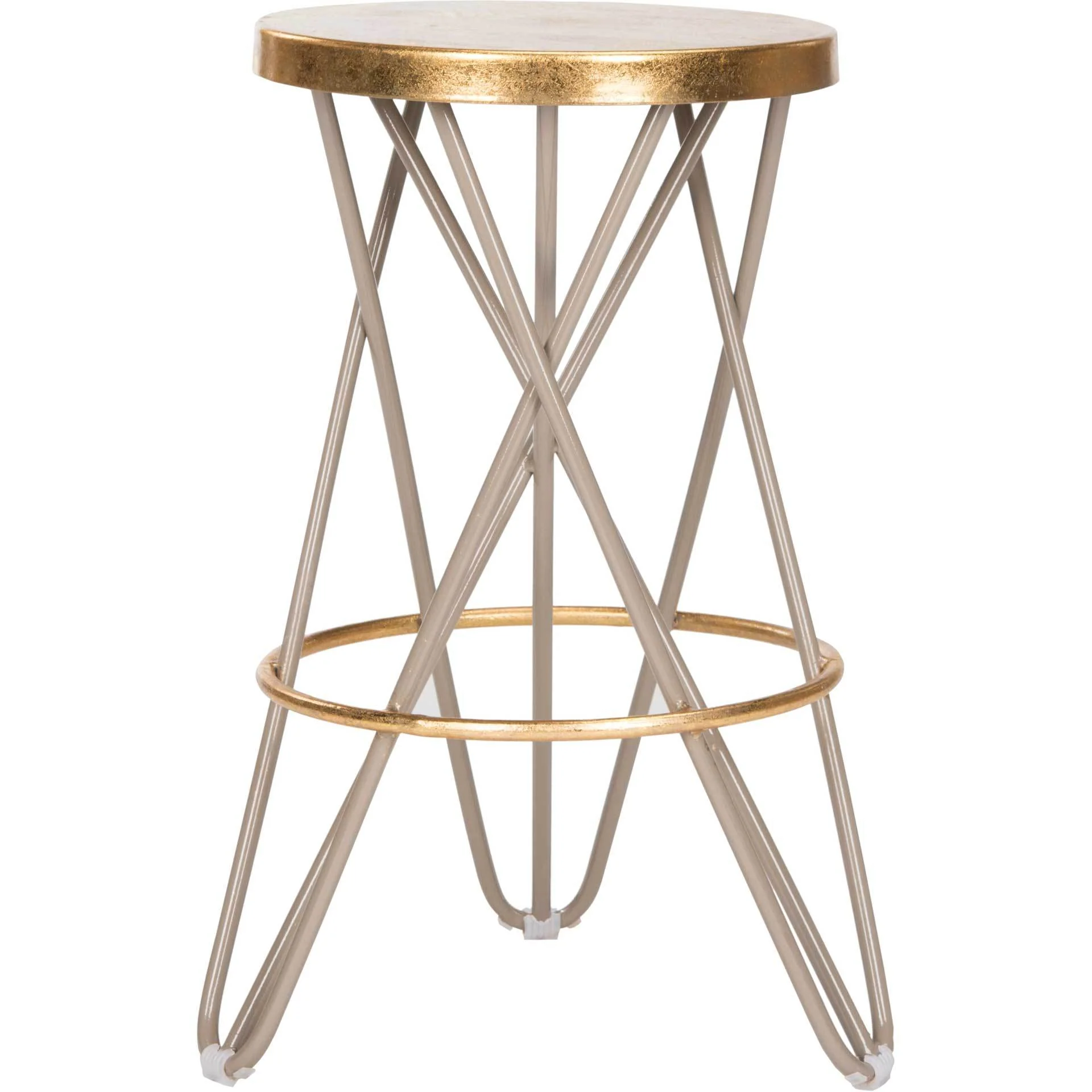 Lorenzo Gold Leaf Bar Stool Beige - Image 7