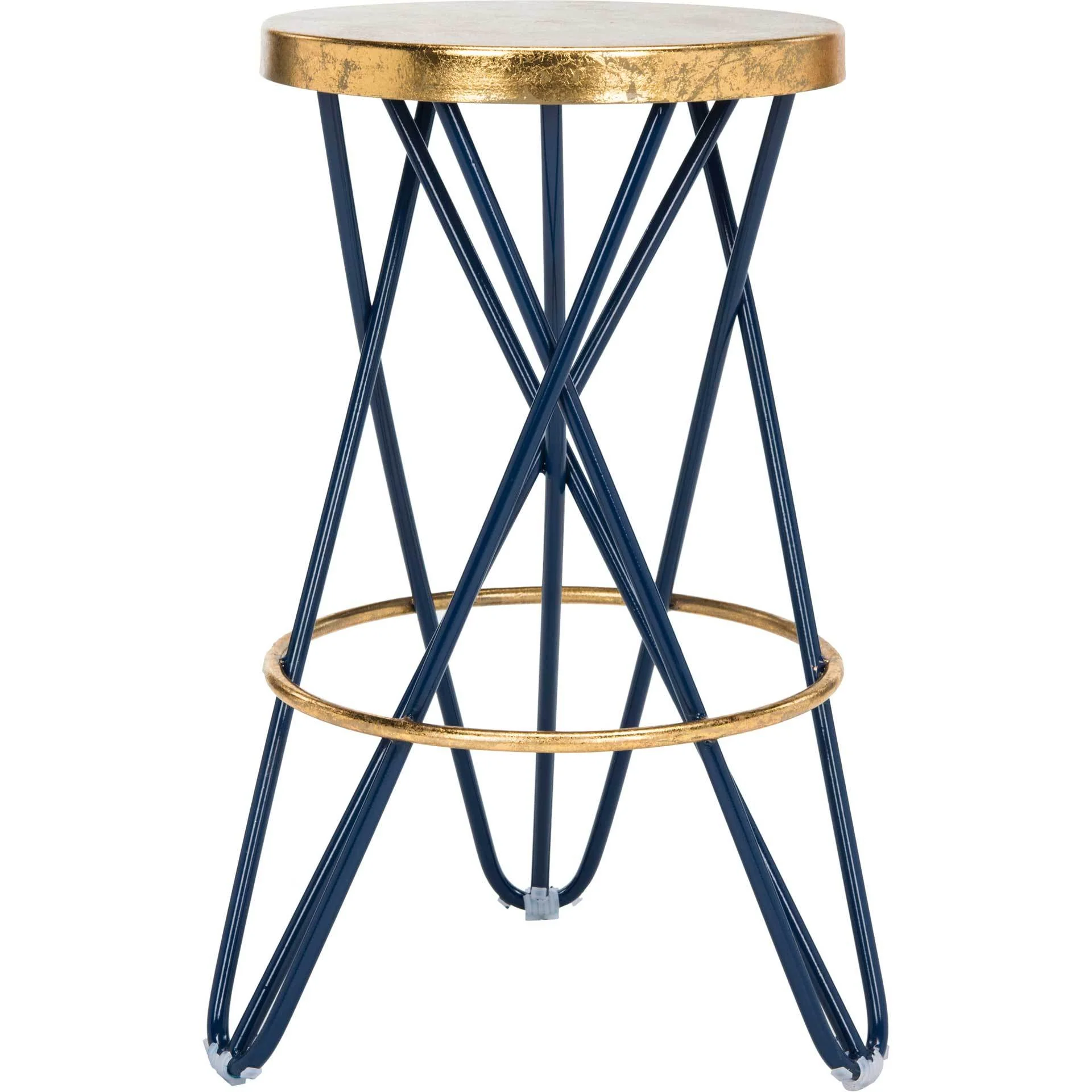 Lorenzo Gold Leaf Bar Stool Navy - Image 3