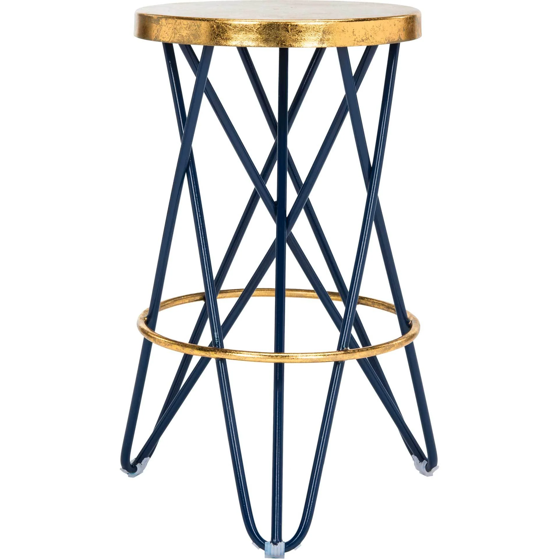 Lorenzo Gold Leaf Bar Stool Navy - Image 4
