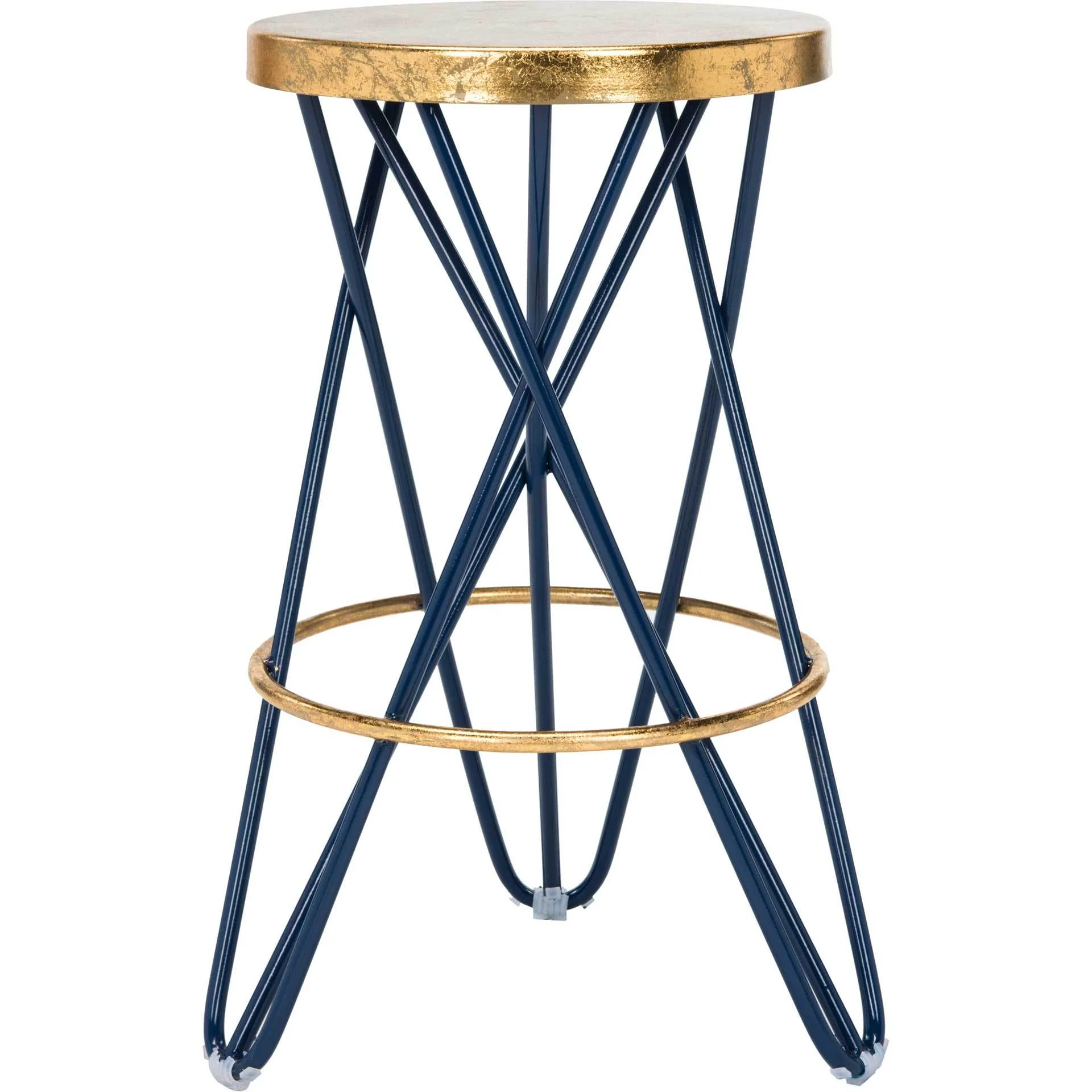 Lorenzo Gold Leaf Bar Stool Navy - Image 5