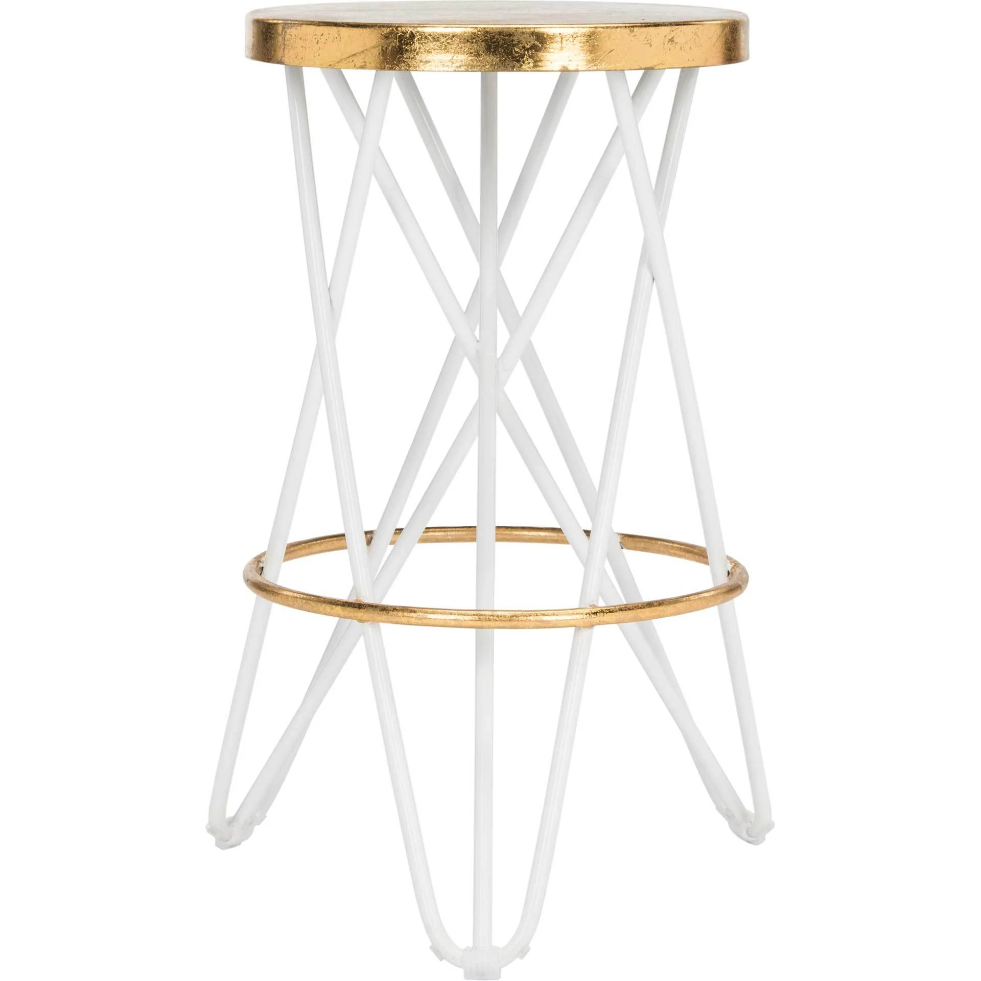 Lorenzo Gold Leaf Bar Stool White - Image 4