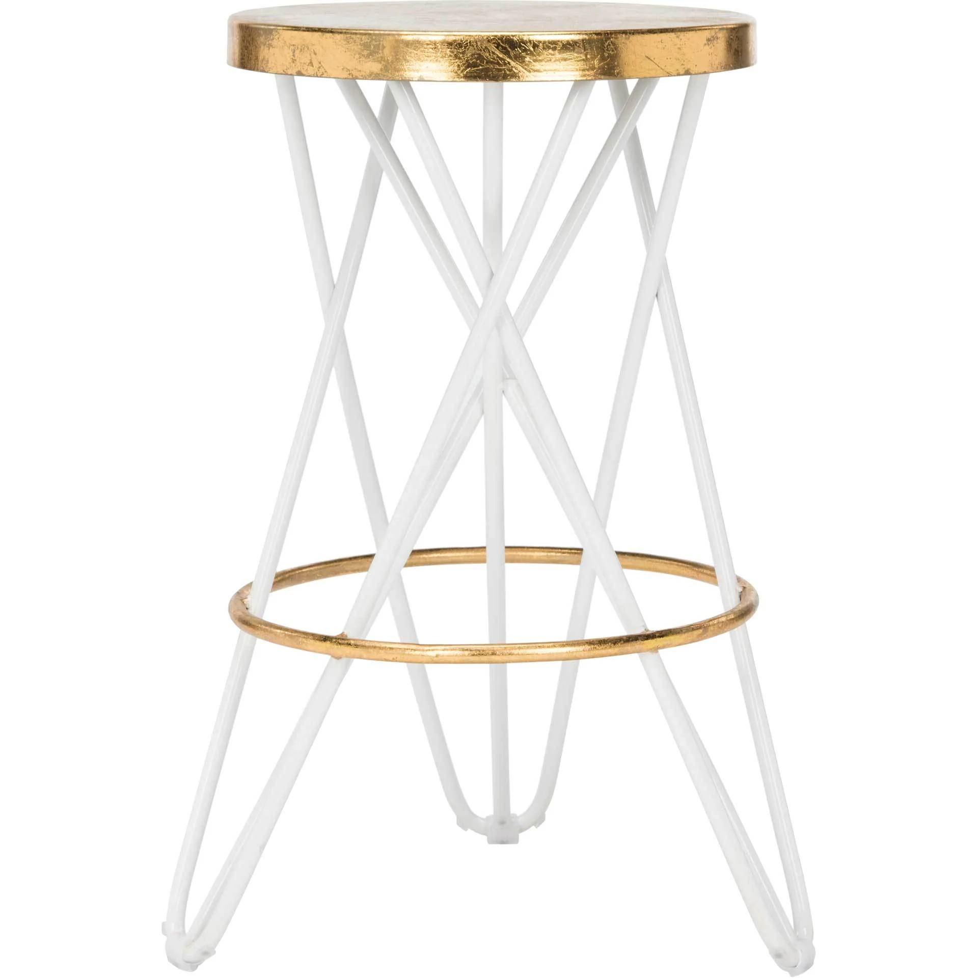Lorenzo Gold Leaf Bar Stool White - Image 5