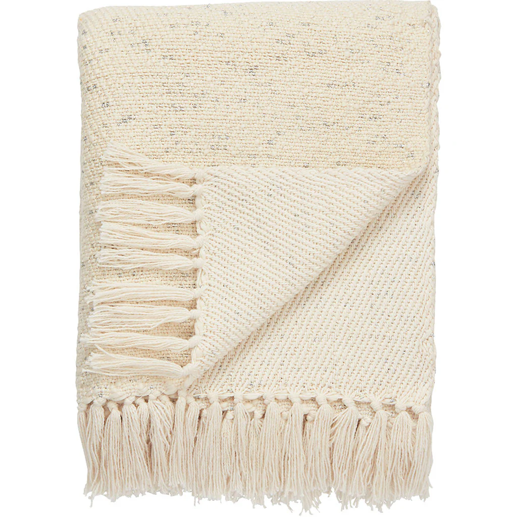 Lovell Antique White/Silver Throw