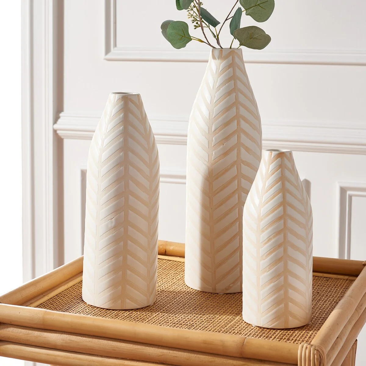 Lovina Ceramic Vase Cream (Set of 3) - Image 3