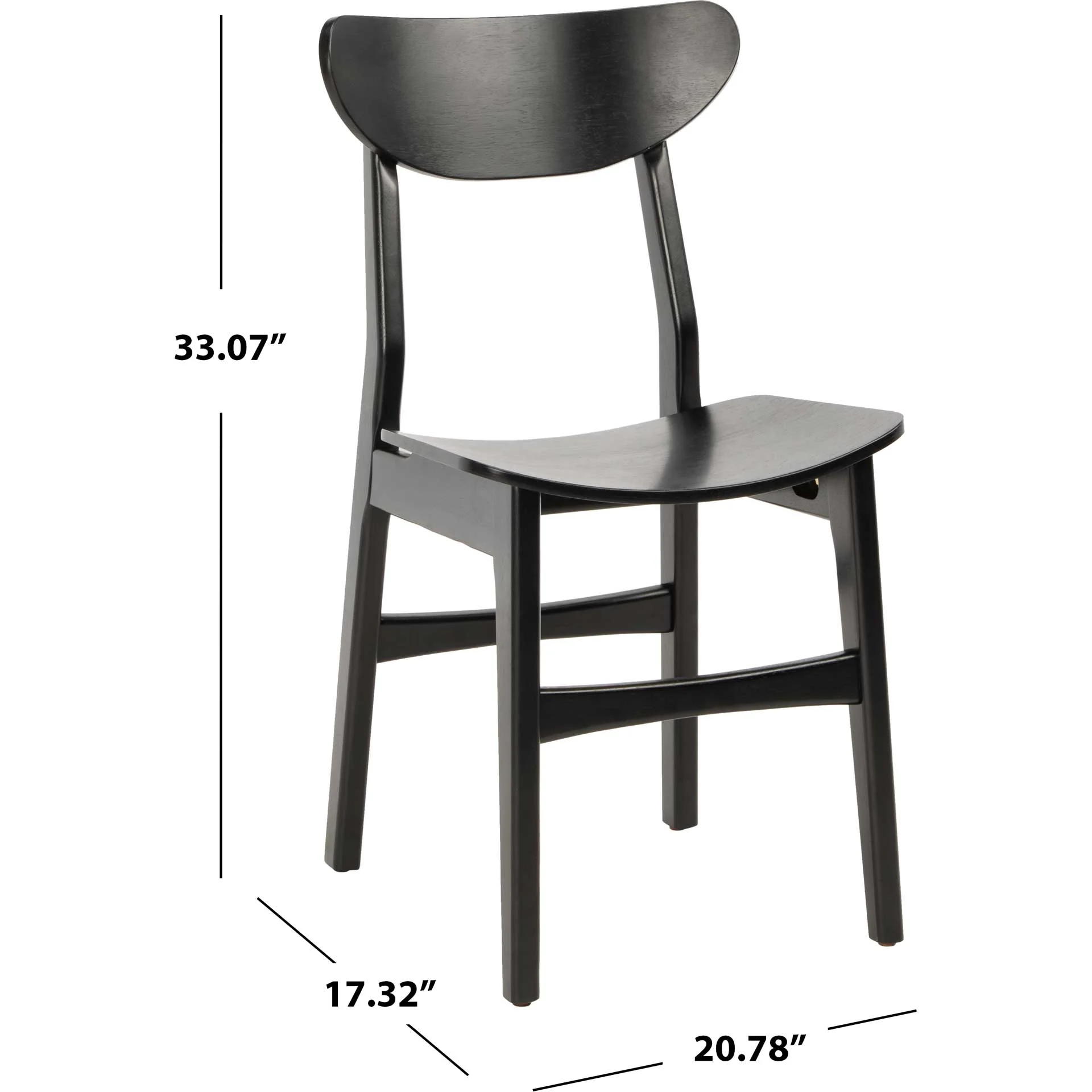 Lucas Retro Dining Chair Black (Set of 2) - Image 8