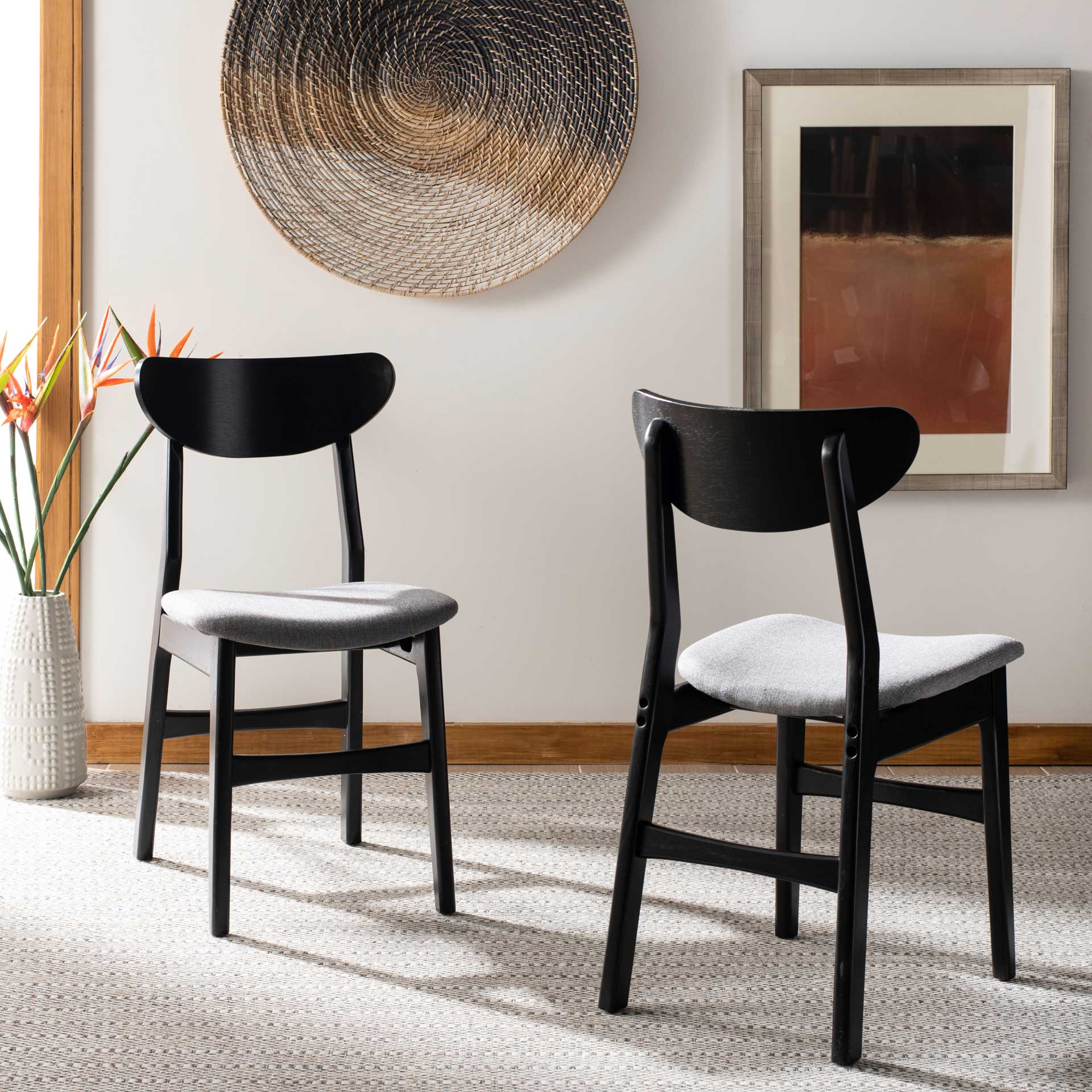 Lucas Retro Dining Chair Black/Gray (Set of 2) - Image 9