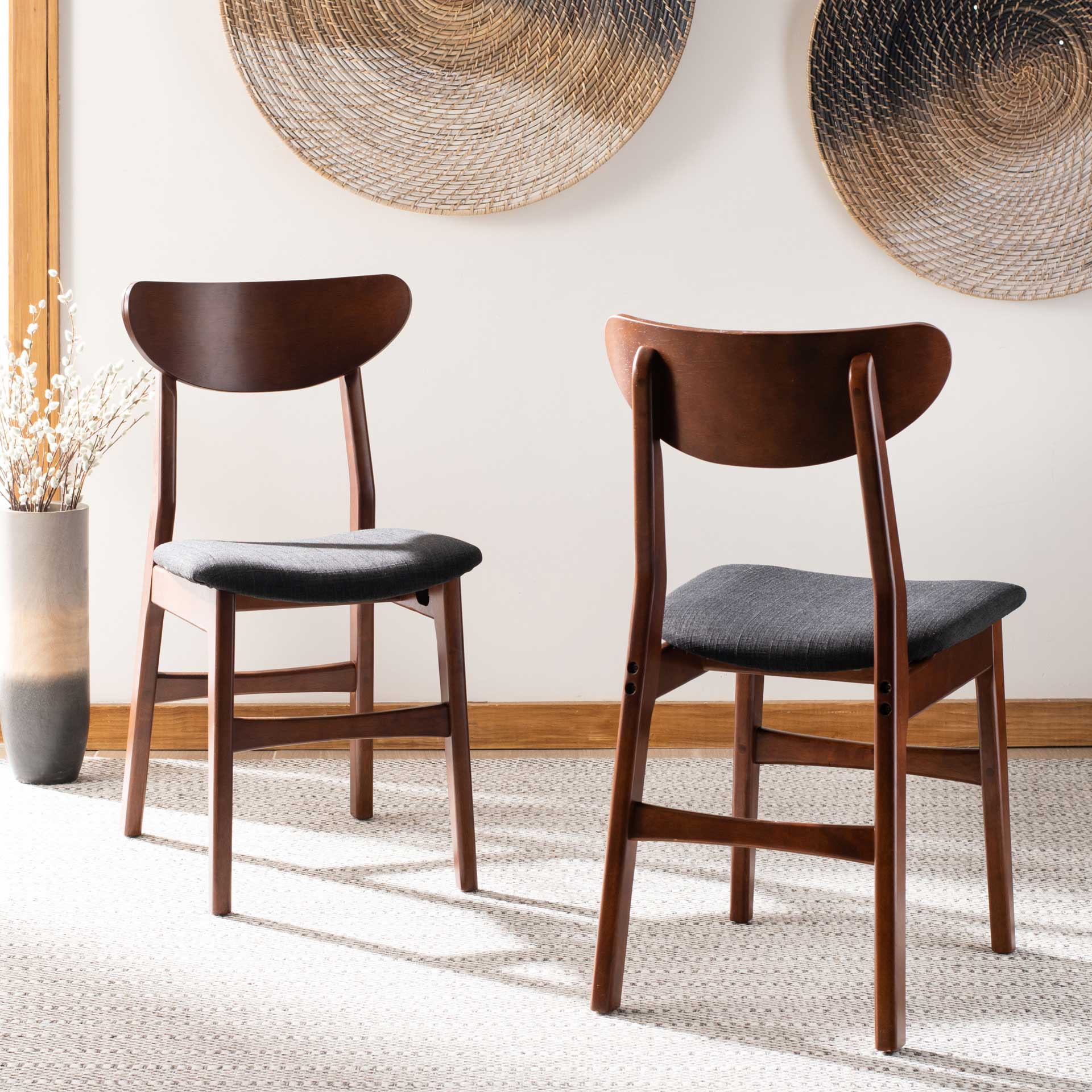 Lucas Retro Dining Chair Cherry/Black (Set of 2) - Image 9