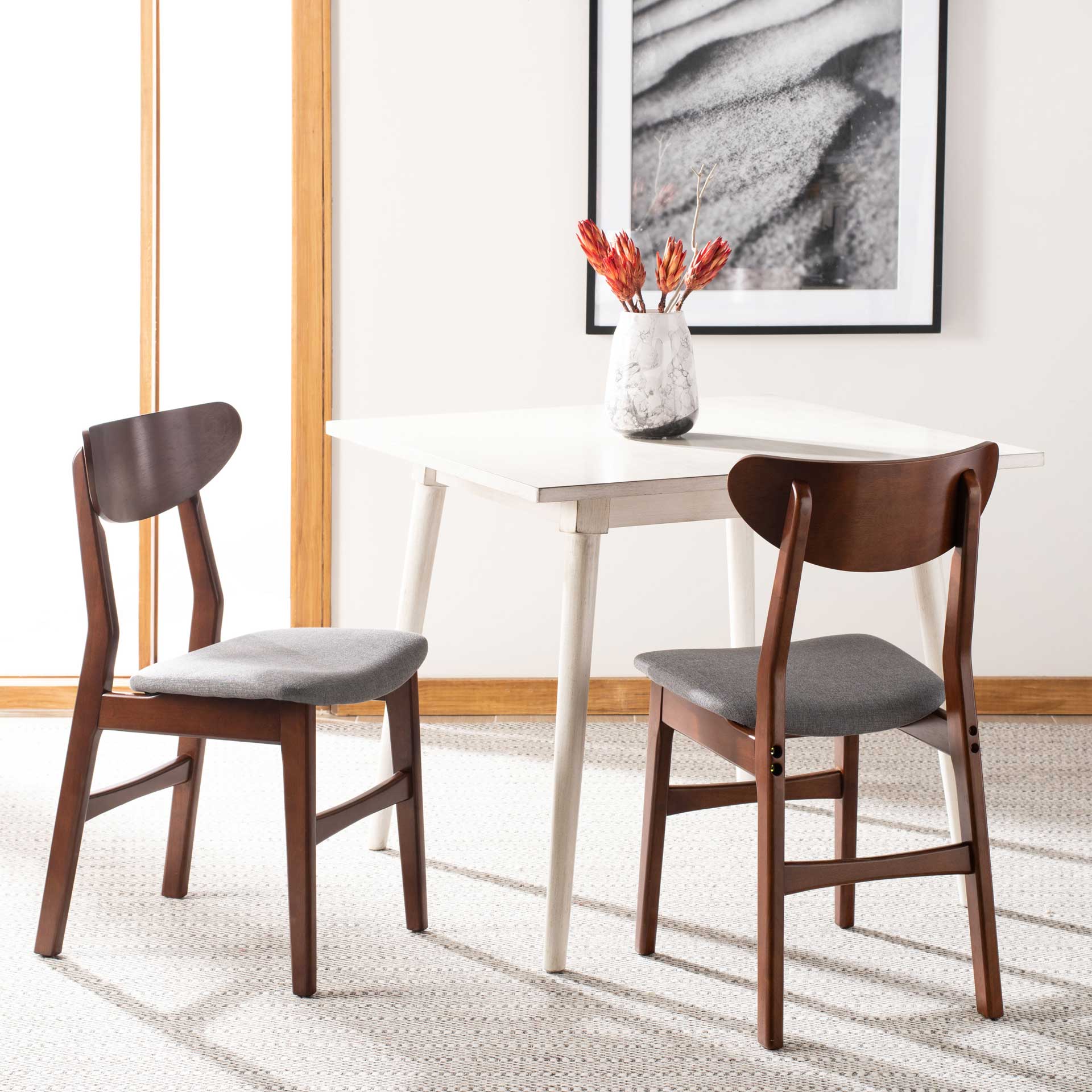 Lucas Retro Dining Chair Cherry/Gray (Set of 2) - Image 10