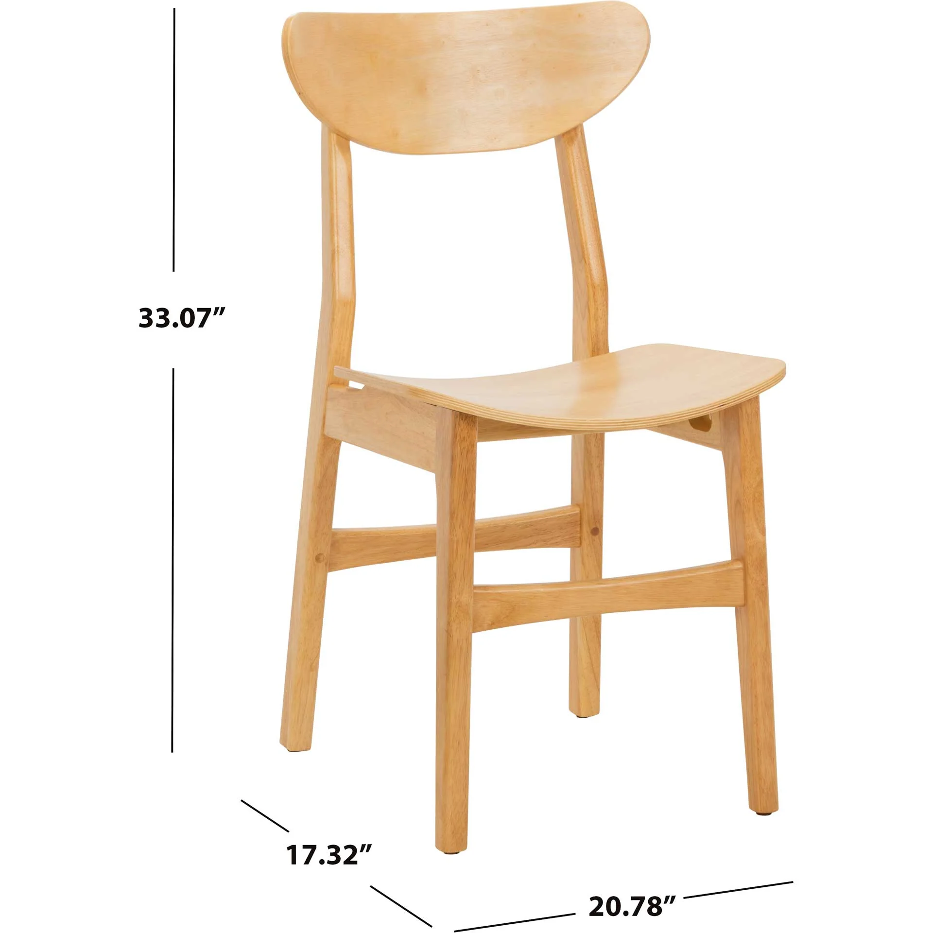 Lucas Retro Dining Chair Natural (Set of 2) - Image 8