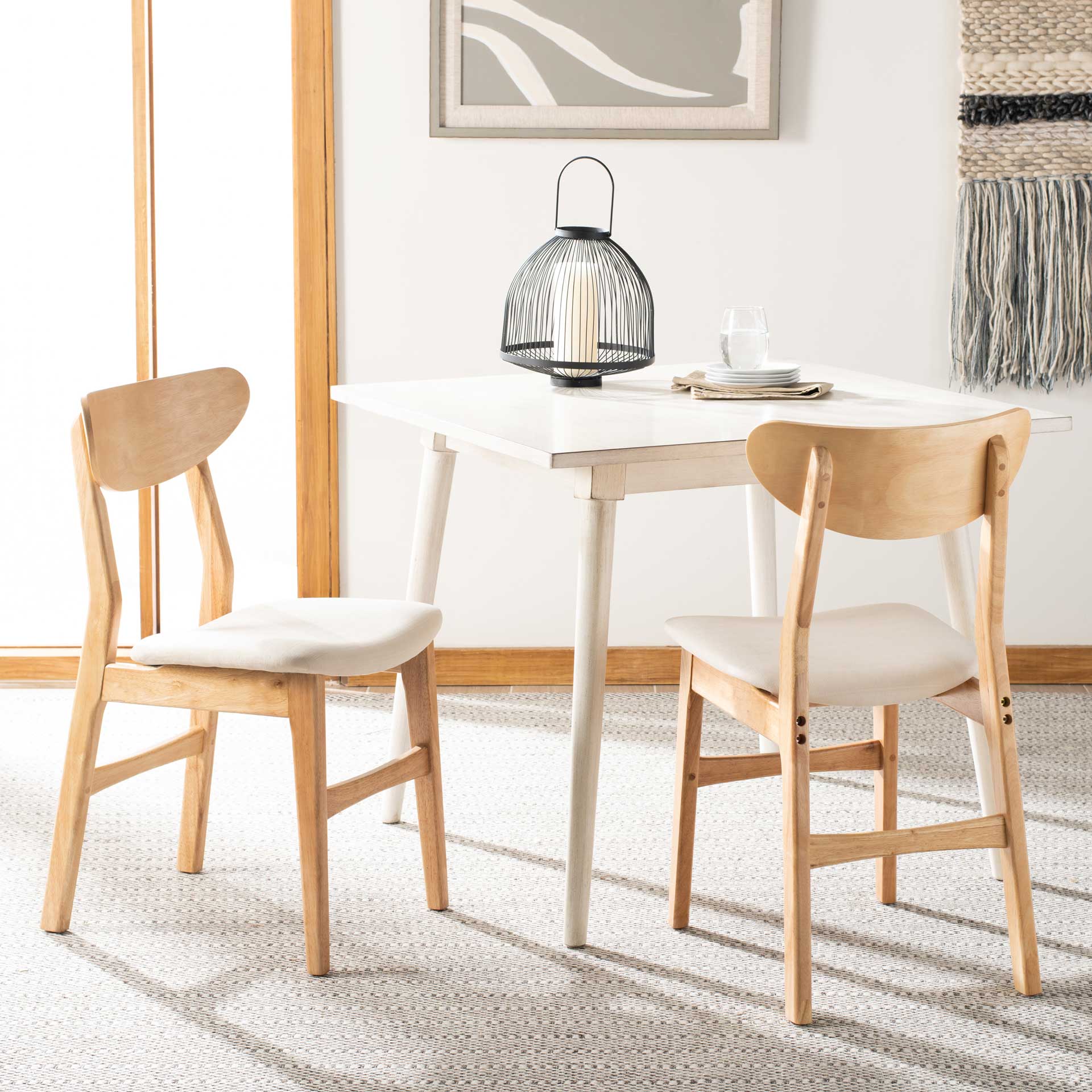 Lucas Retro Dining Chair Natural/White (Set of 2) - Image 10