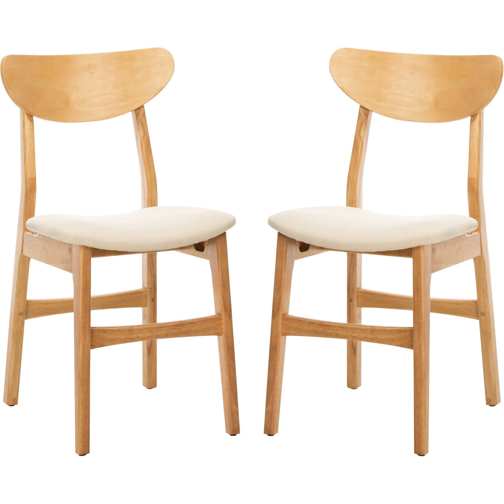 Lucas Retro Dining Chair Natural/White (Set of 2) - Image 2